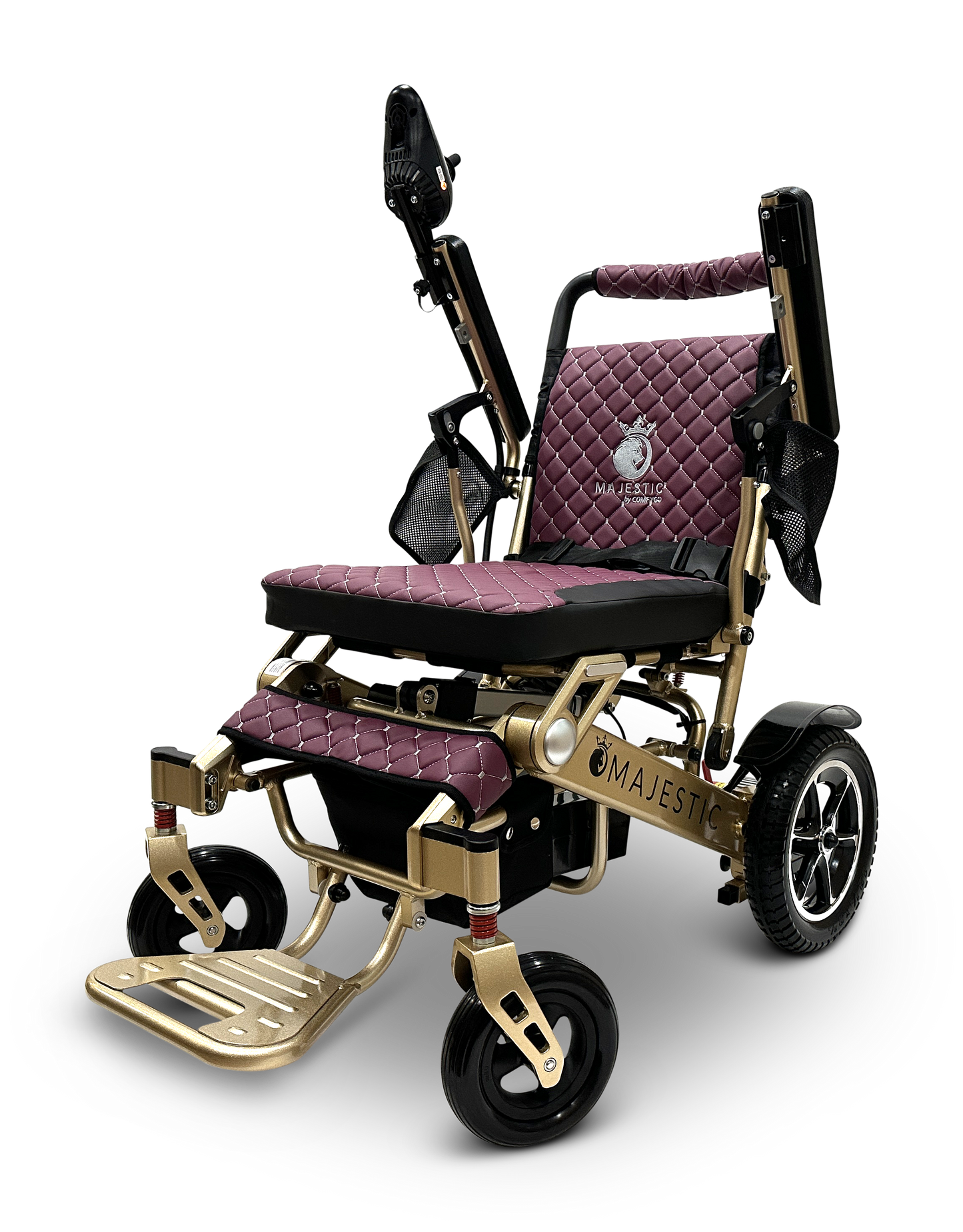 MAJESTIC IQ-7000 Auto Folding Remote Controlled Electric Wheelchair Bronze Purple