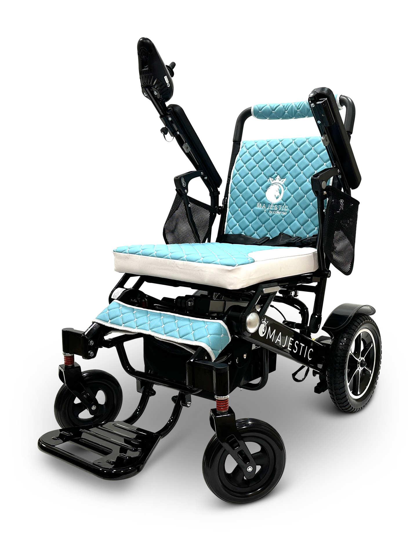 MAJESTIC IQ-7000 Auto Folding Remote Controlled Electric Wheelchair Black Teal