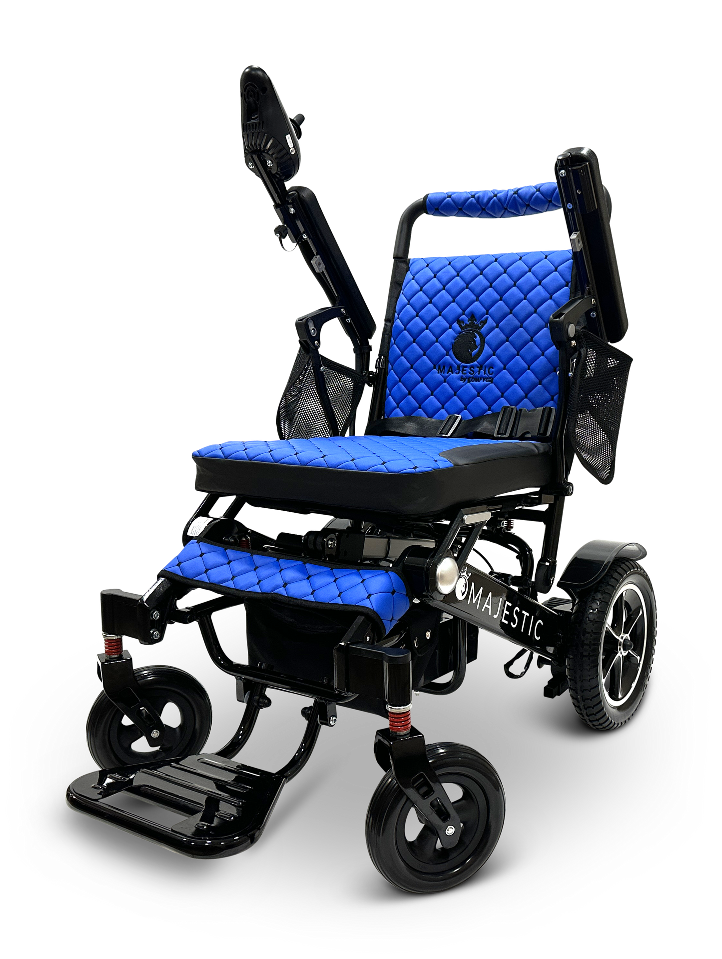 MAJESTIC IQ-7000 Auto Folding Remote Controlled Electric Wheelchair Black Blue