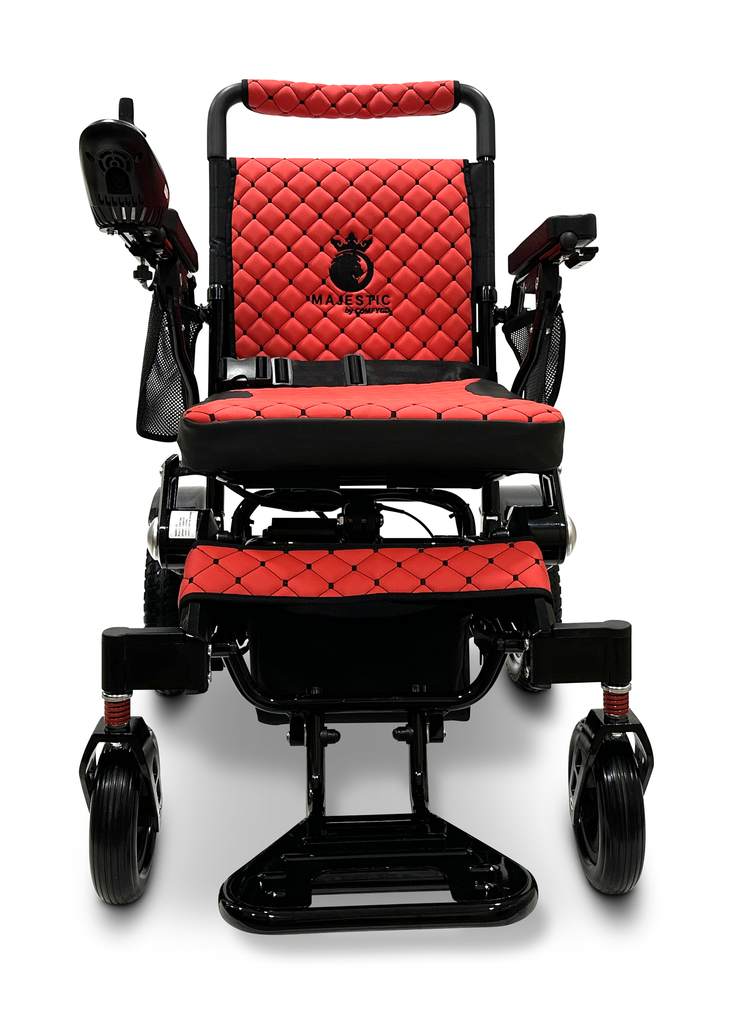 MAJESTIC IQ-7000 Auto Folding Remote Controlled Electric Wheelchair Black Red