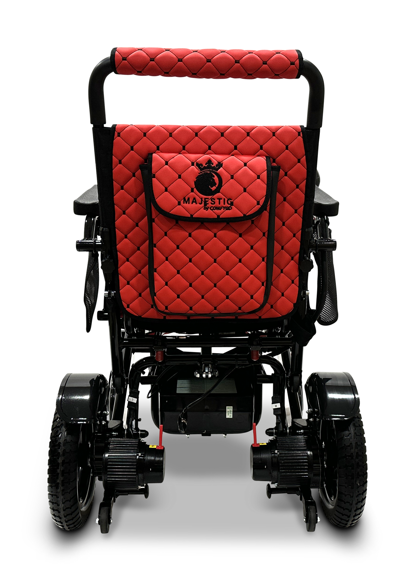 MAJESTIC IQ-7000 Auto Folding Remote Controlled Electric Wheelchair Black Red