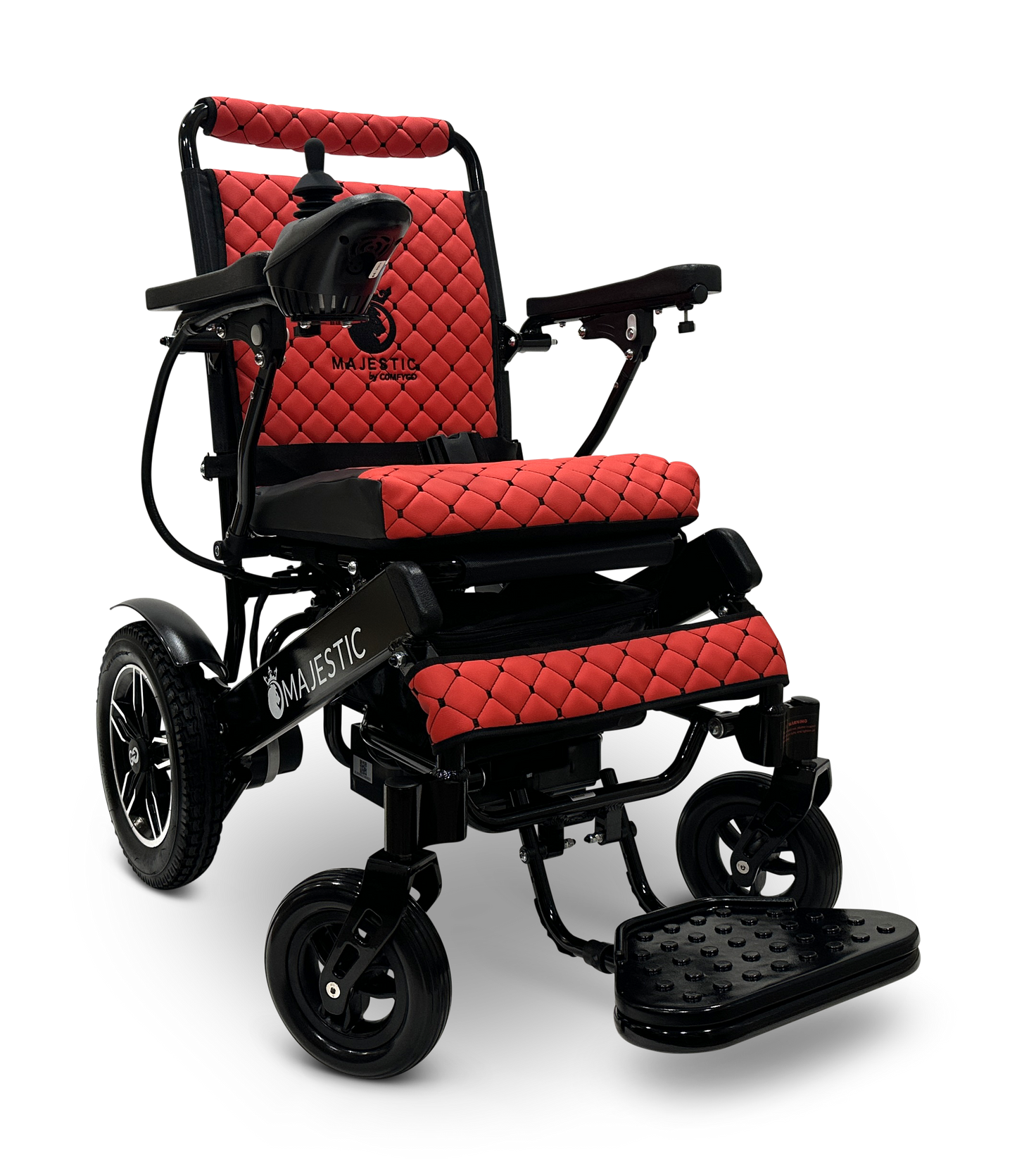 MAJESTIC IQ-8000 Remote Controlled Lightweight Electric Wheelchair Black Red