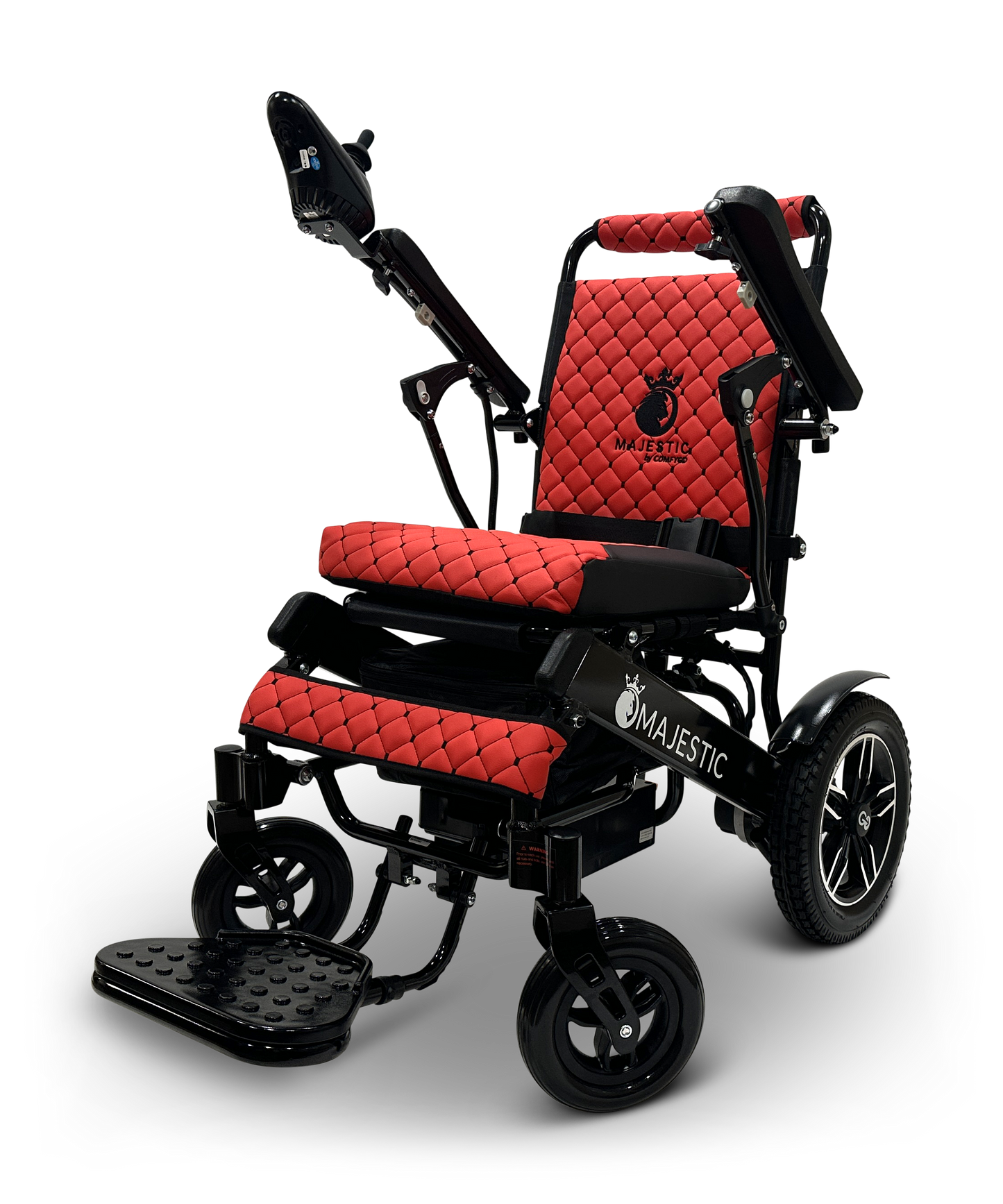 MAJESTIC IQ-8000 Remote Controlled Lightweight Electric Wheelchair Black Red