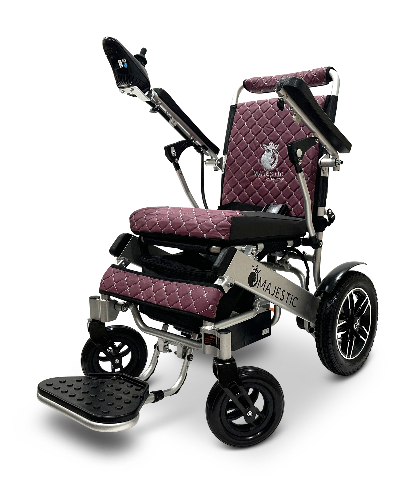 MAJESTIC IQ-8000 Remote Controlled Lightweight Electric Wheelchair Silver Purple