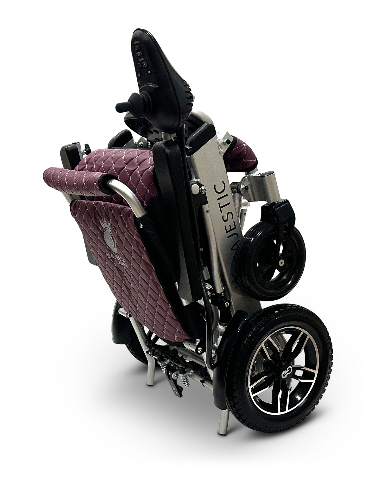 MAJESTIC IQ-8000 Remote Controlled Lightweight Electric Wheelchair Silver Purple