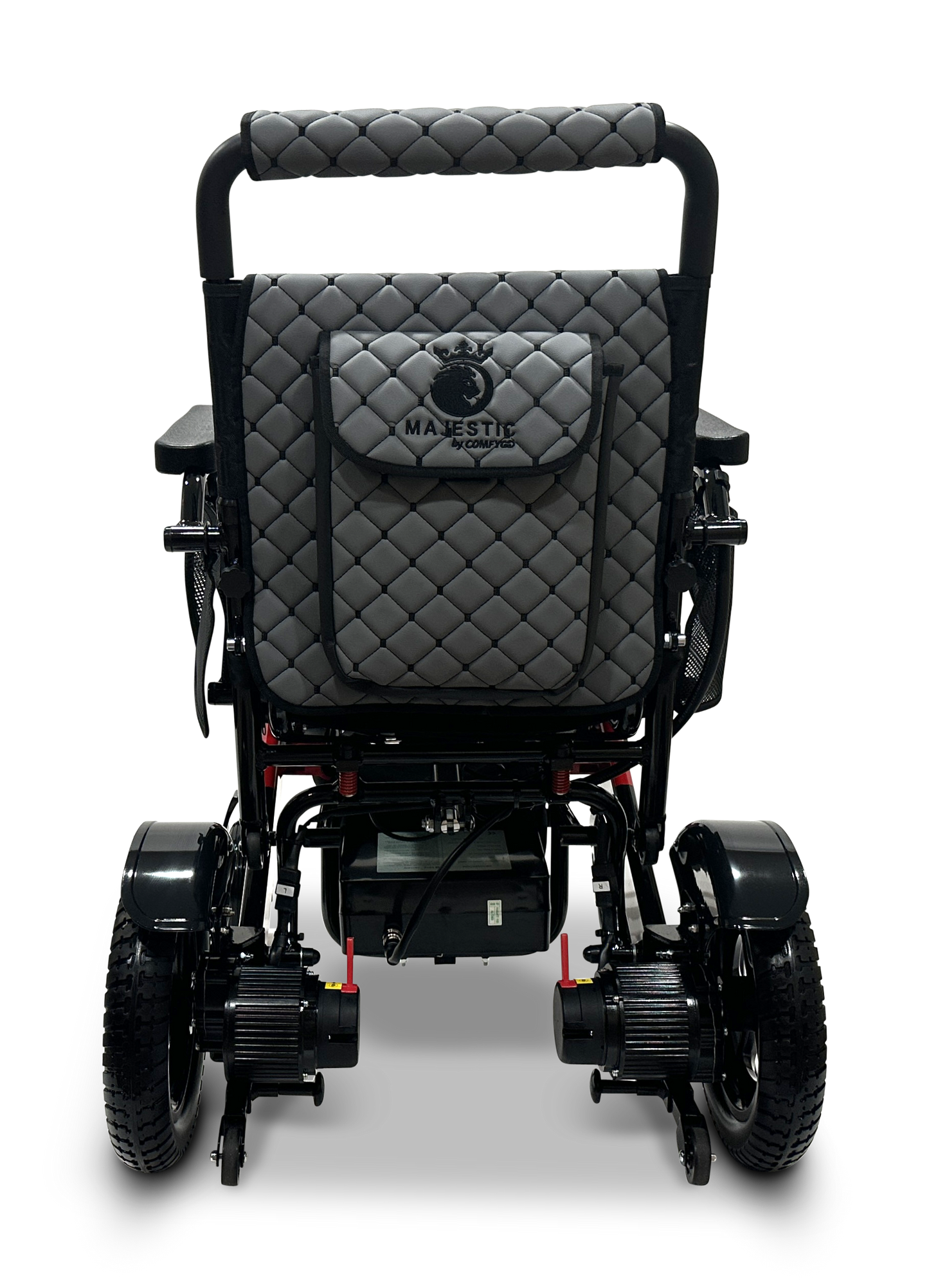 MAJESTIC IQ-7000 Auto Folding Remote Controlled Electric Wheelchair Black & Red Gray