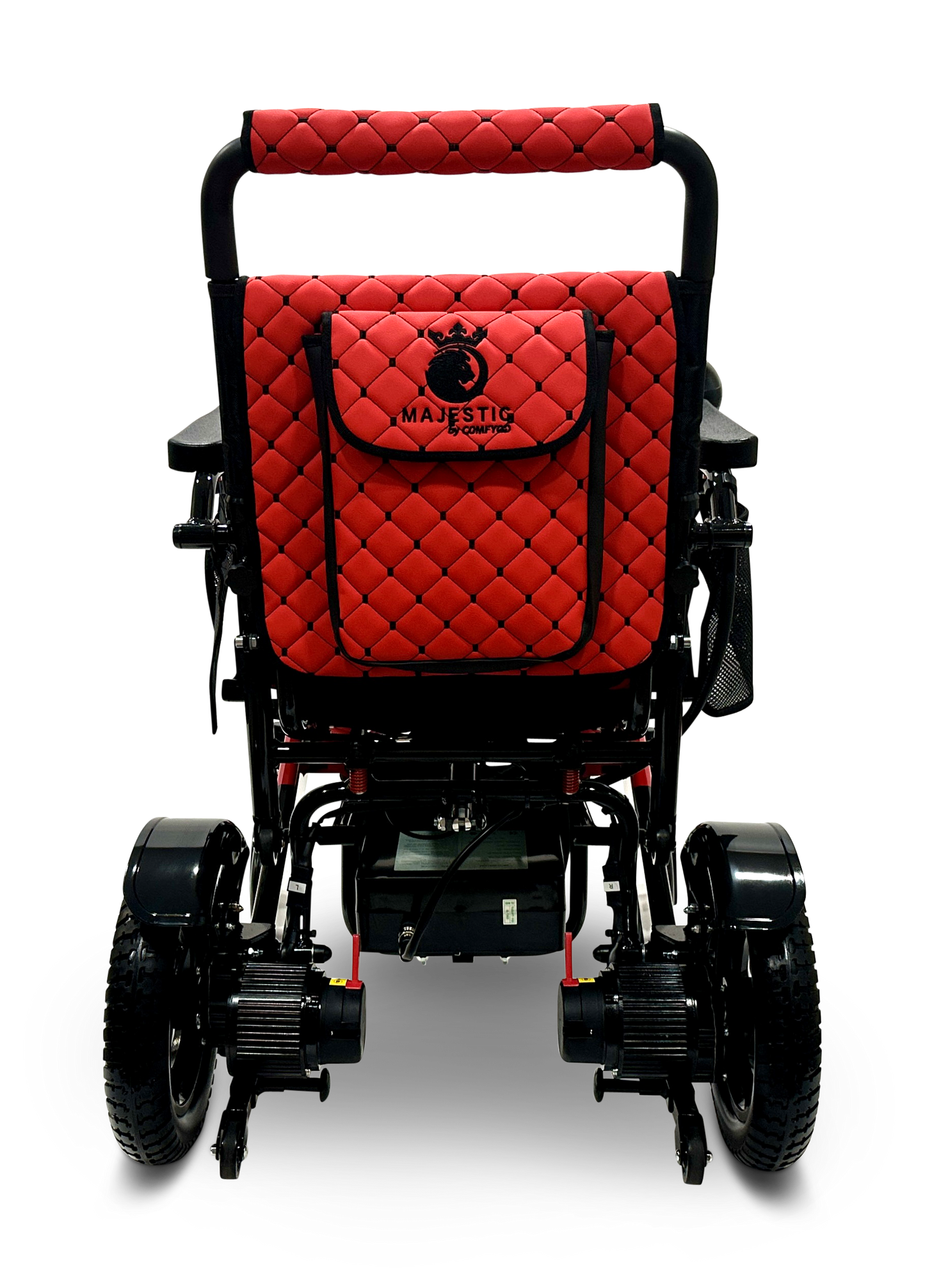 MAJESTIC IQ-7000 Auto Folding Remote Controlled Electric Wheelchair Black & Red Red