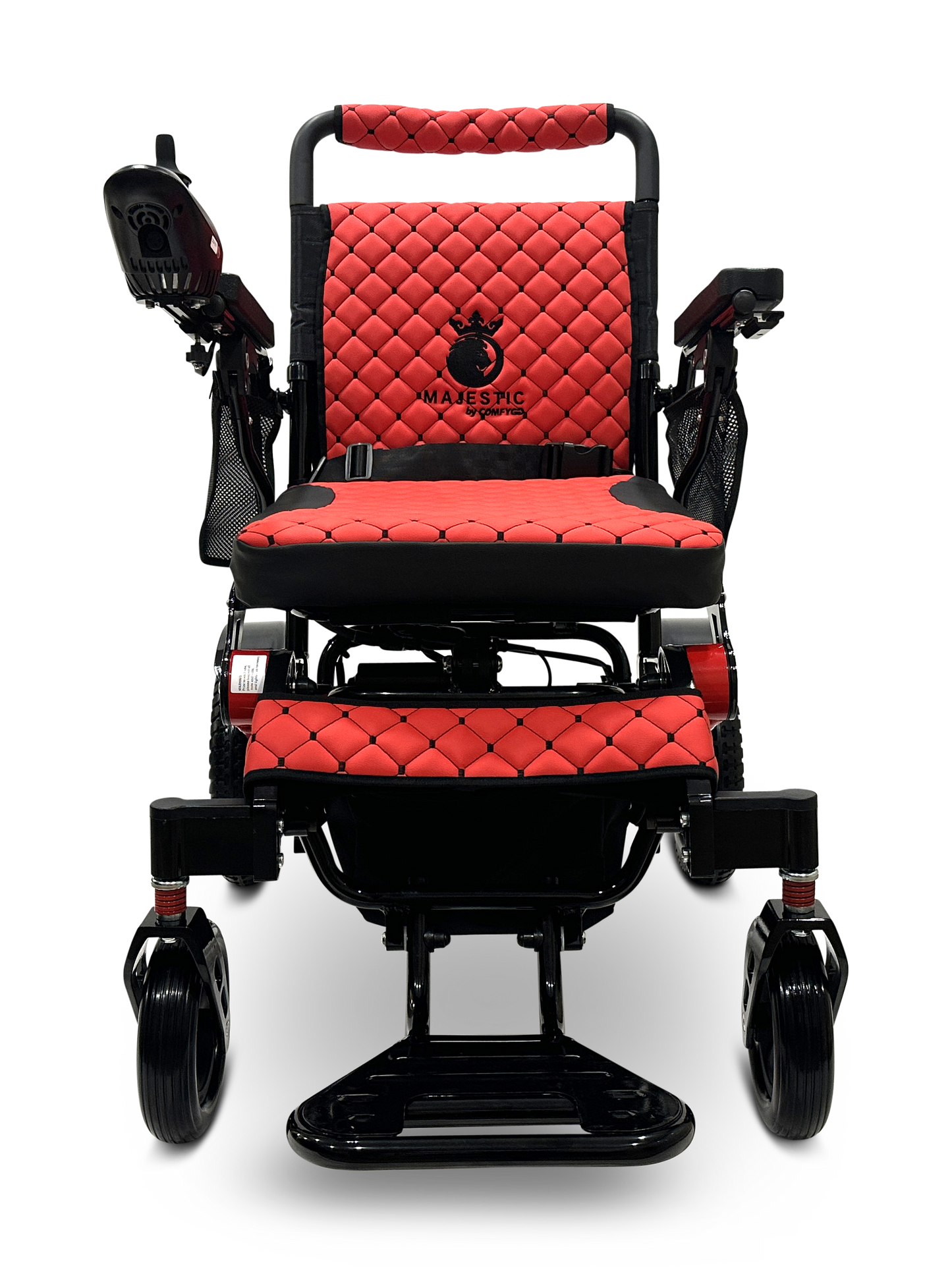 MAJESTIC IQ-7000 Auto Folding Remote Controlled Electric Wheelchair Black & Red Red
