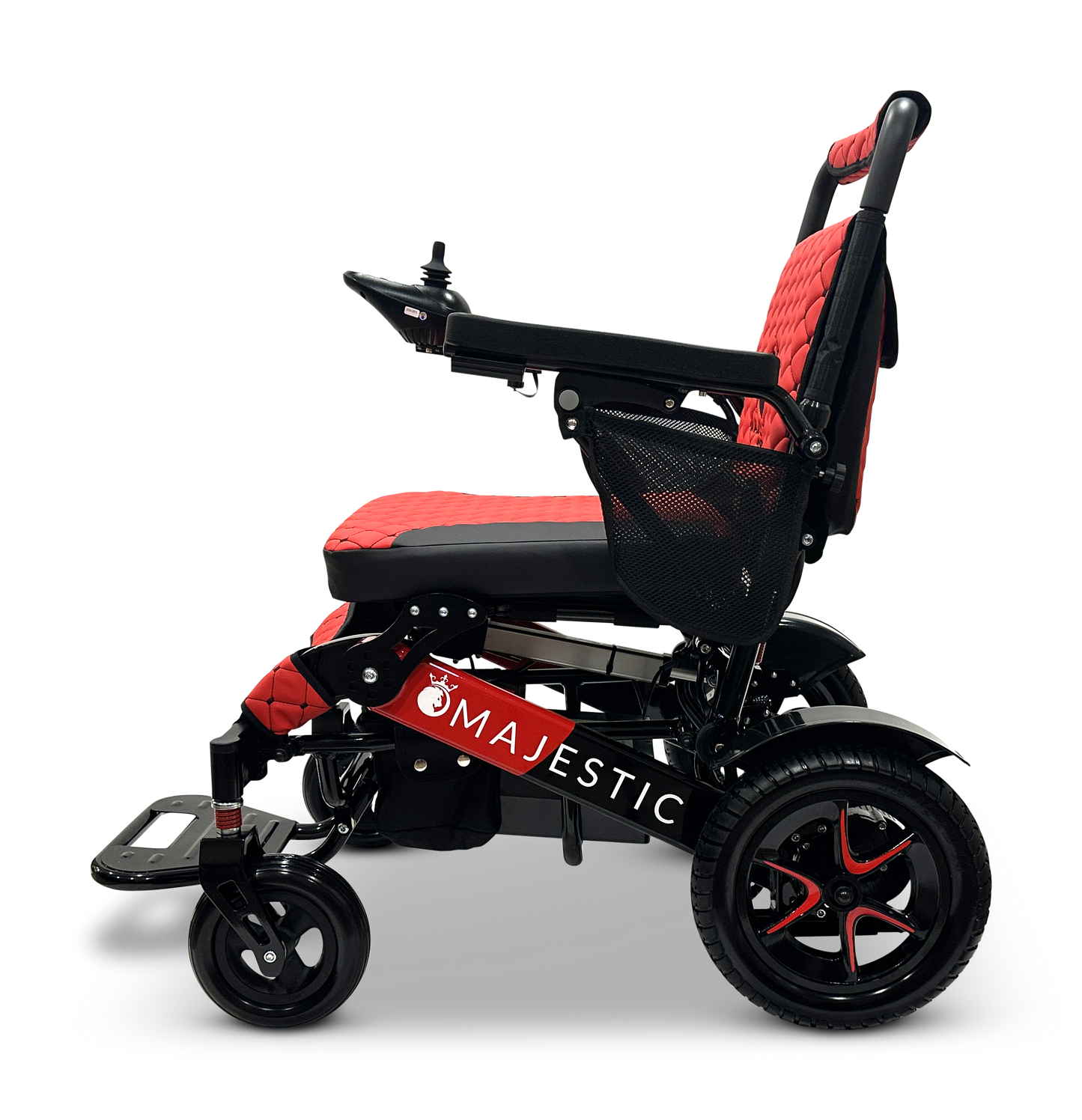 MAJESTIC IQ-7000 Auto Folding Remote Controlled Electric Wheelchair Black & Red Red