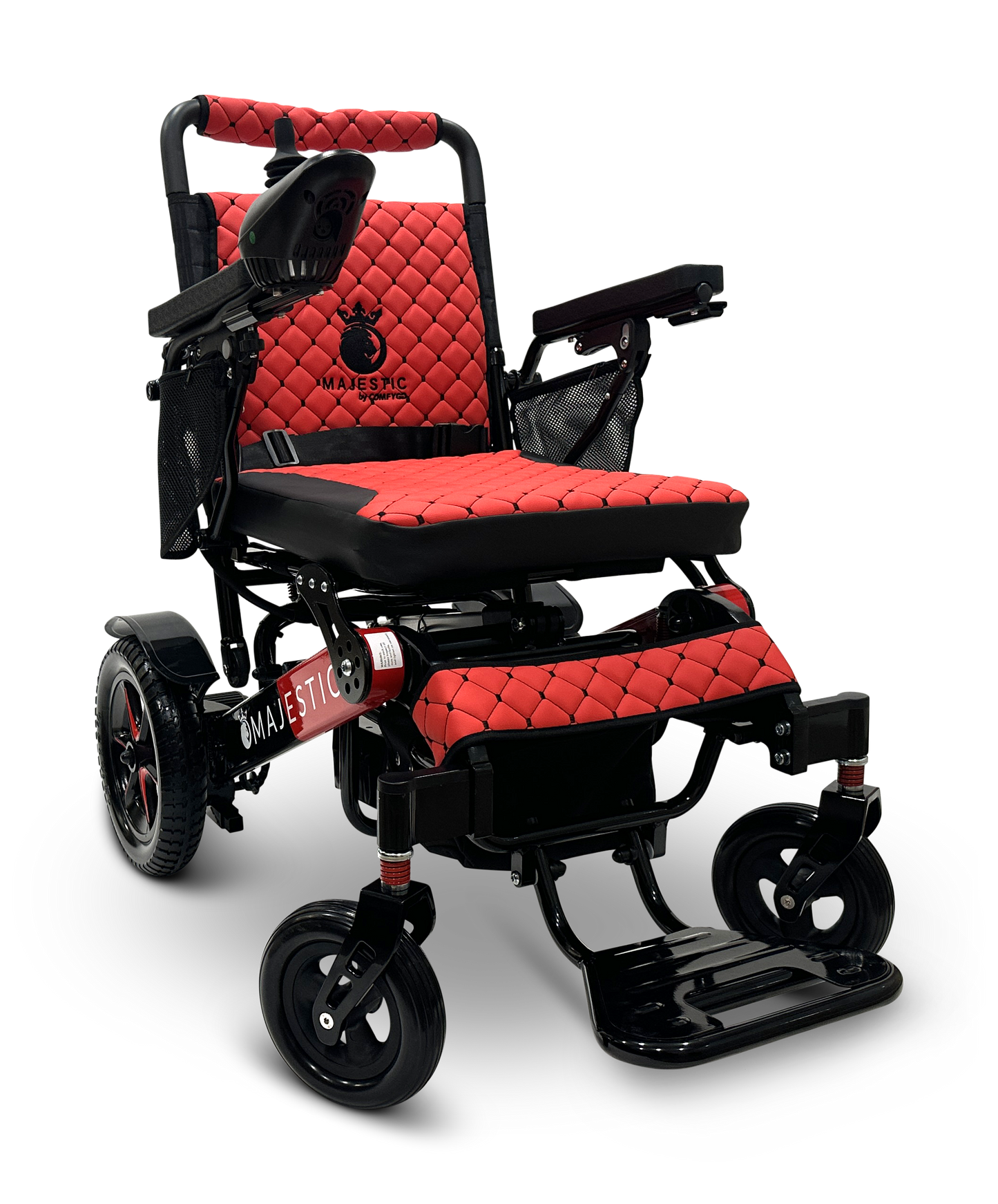 MAJESTIC IQ-7000 Auto Folding Remote Controlled Electric Wheelchair Black & Red Red