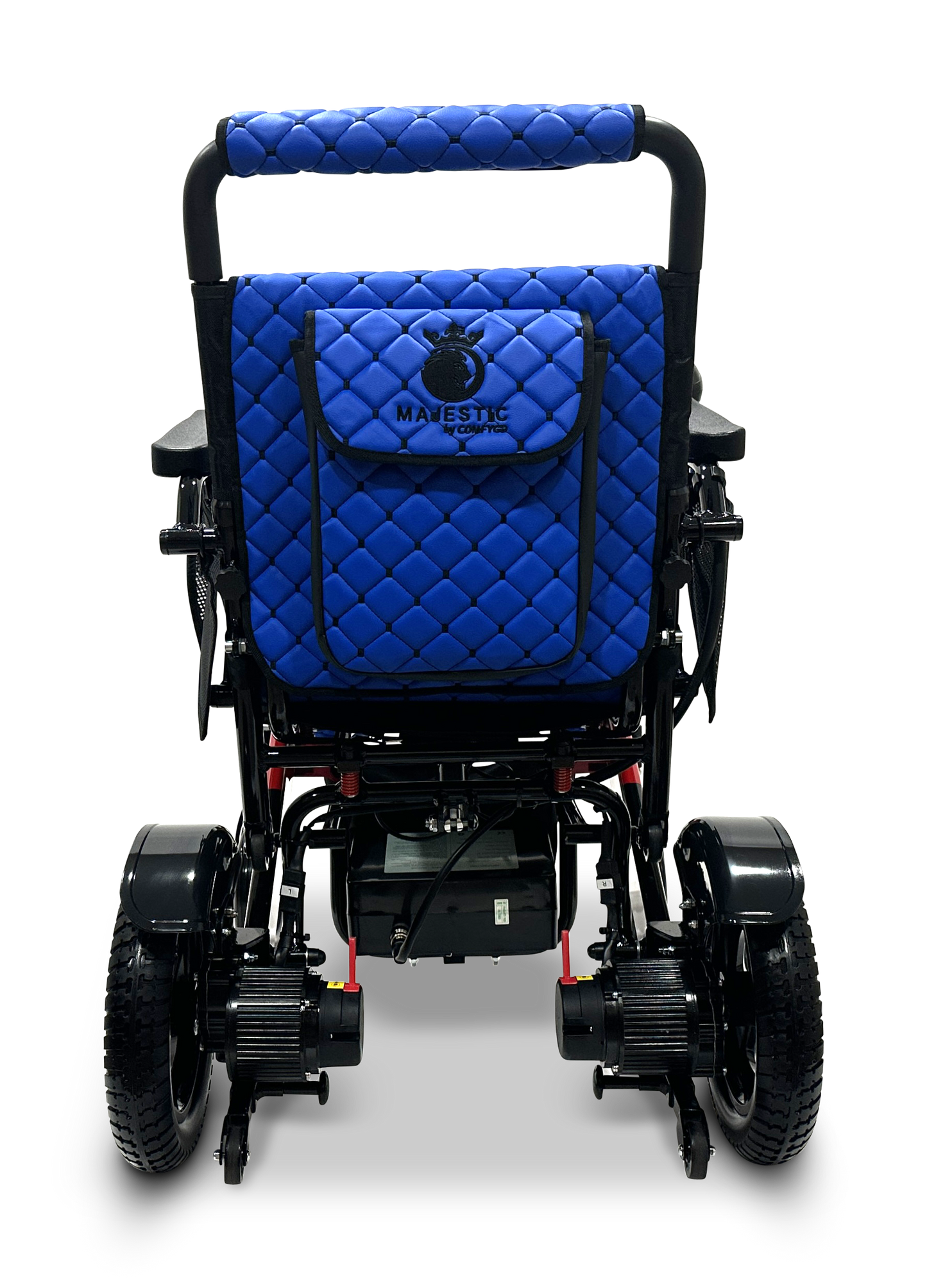 MAJESTIC IQ-7000 Auto Folding Remote Controlled Electric Wheelchair Black & Red Blue