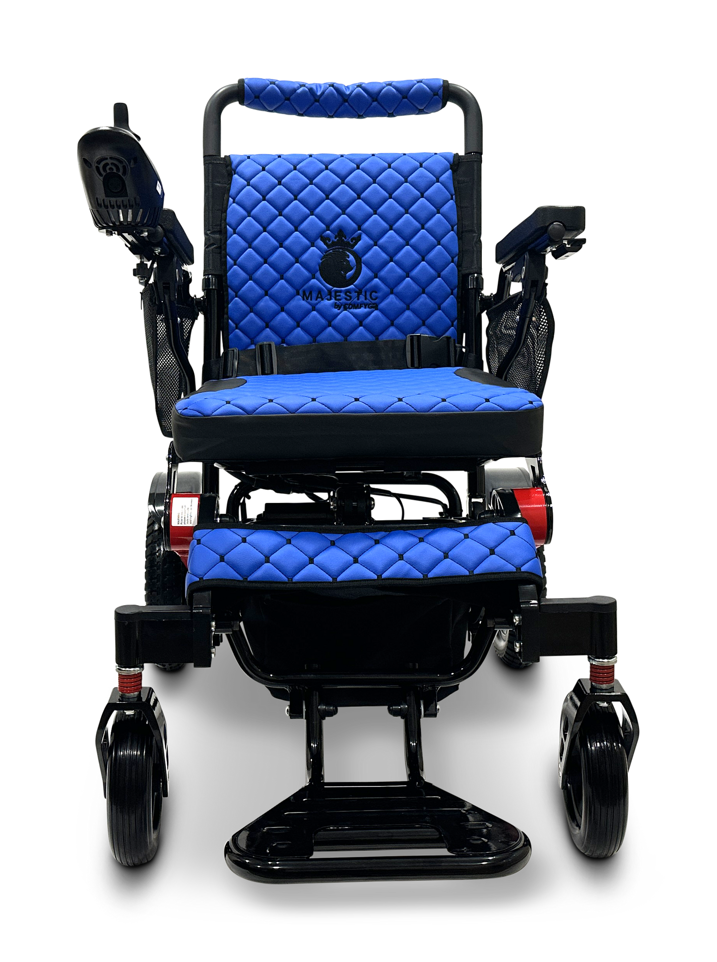 MAJESTIC IQ-7000 Auto Folding Remote Controlled Electric Wheelchair Black & Red Blue