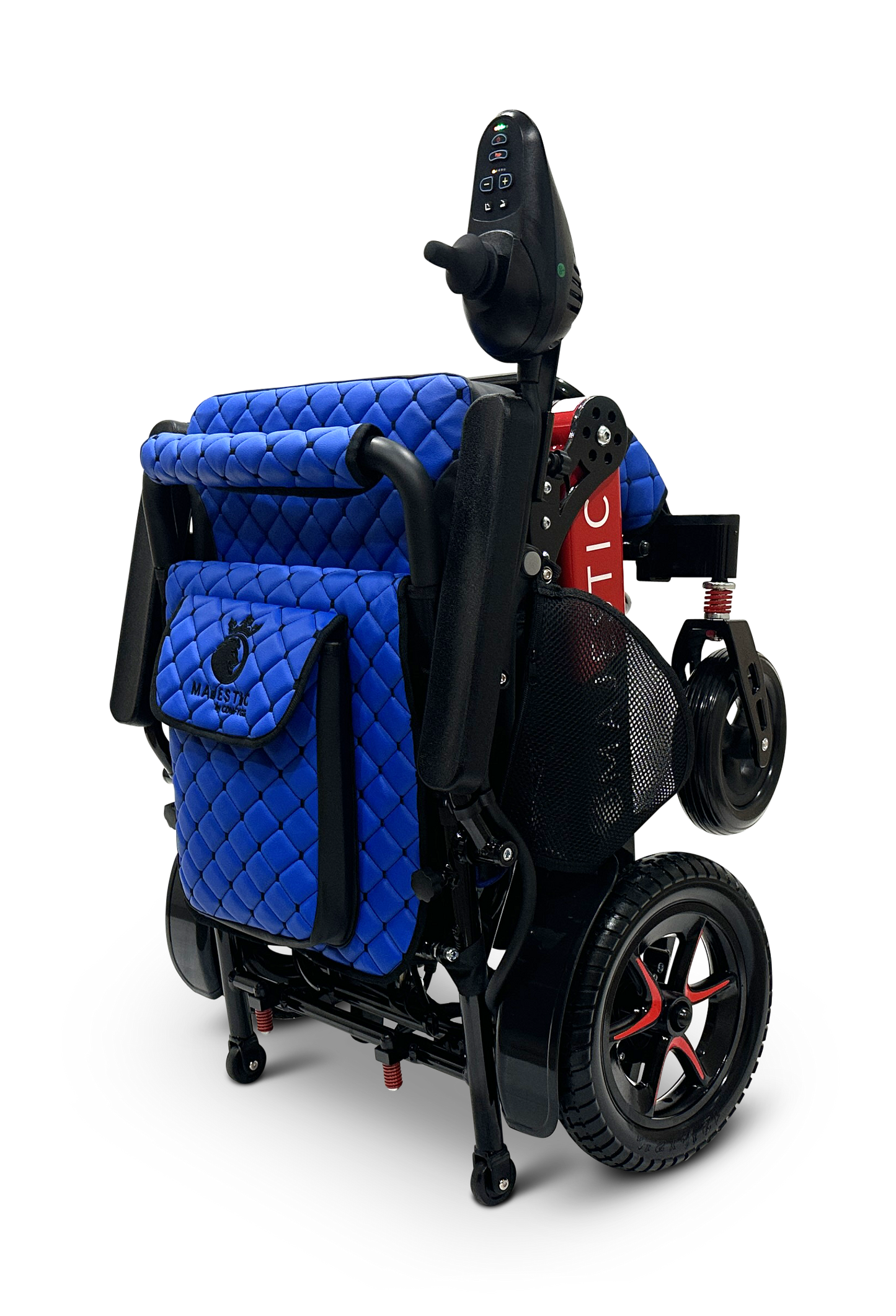 MAJESTIC IQ-7000 Auto Folding Remote Controlled Electric Wheelchair Black & Red Blue