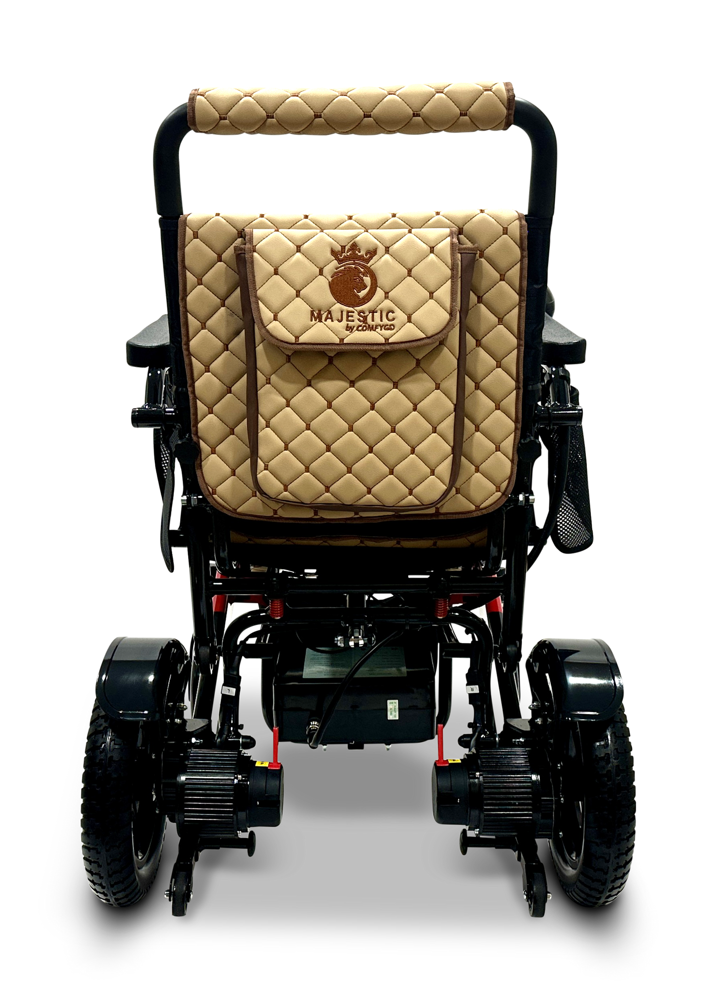 MAJESTIC IQ-7000 Auto Folding Remote Controlled Electric Wheelchair Black & Red Coffee