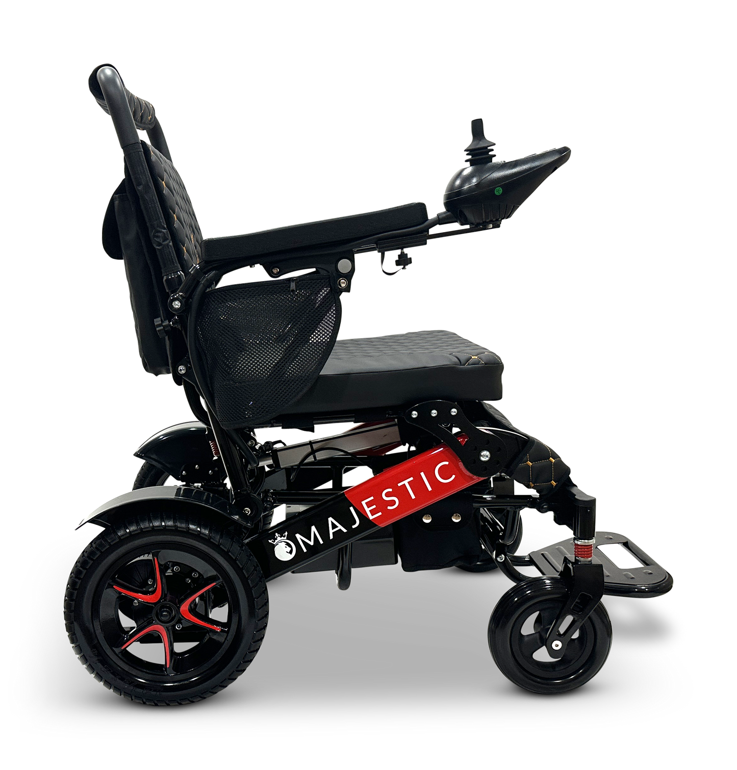MAJESTIC IQ-7000 Auto Folding Remote Controlled Electric Wheelchair Black & Red Black