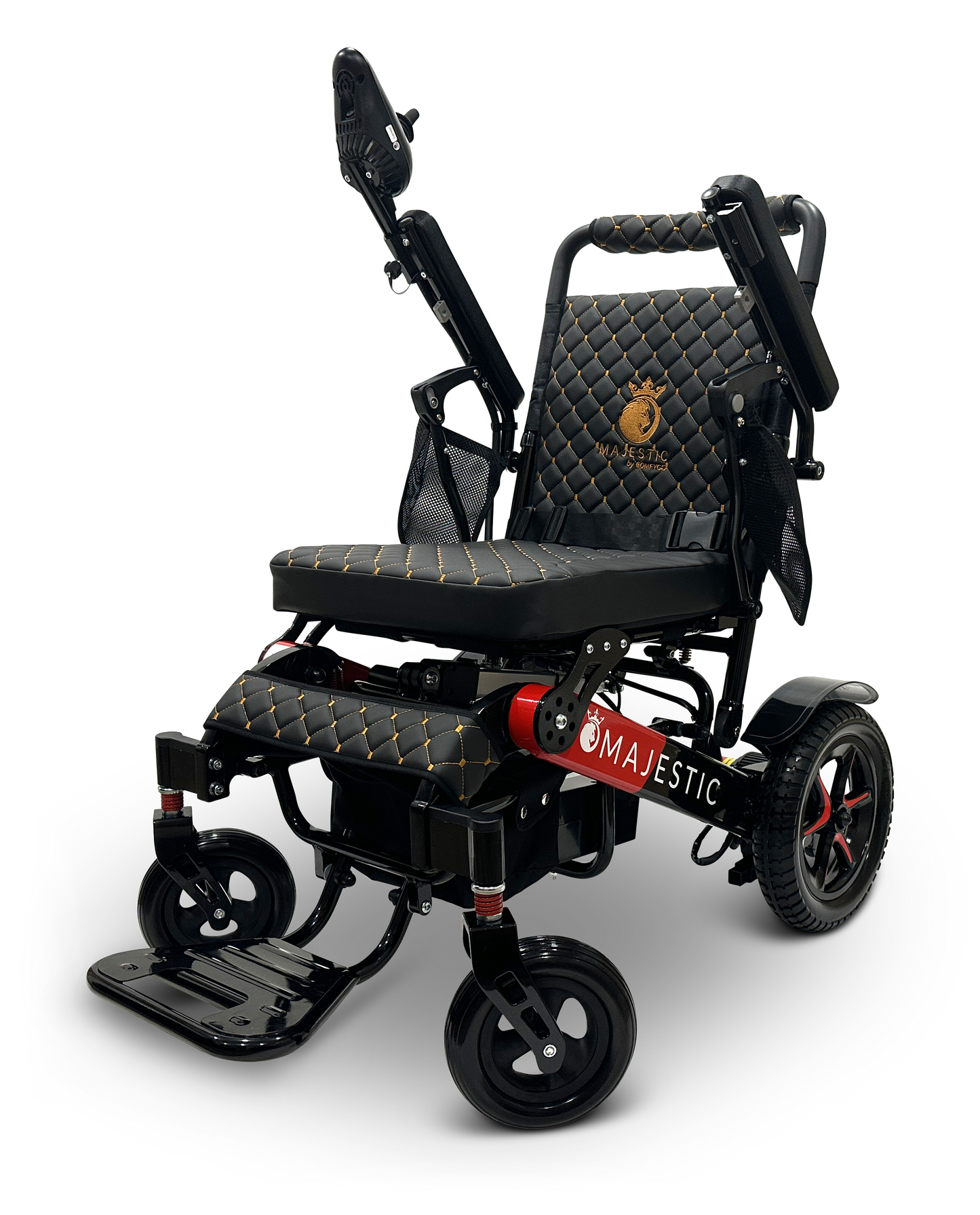 MAJESTIC IQ-7000 Auto Folding Remote Controlled Electric Wheelchair Black & Red Black