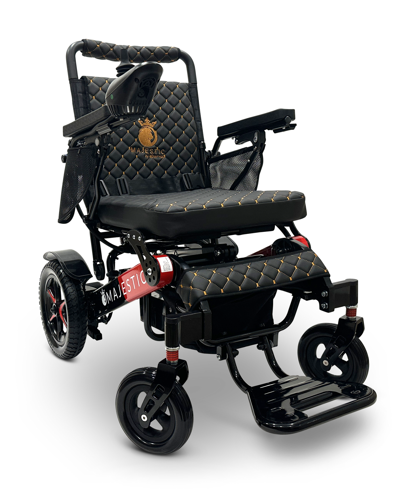 MAJESTIC IQ-7000 Auto Folding Remote Controlled Electric Wheelchair Black & Red Black