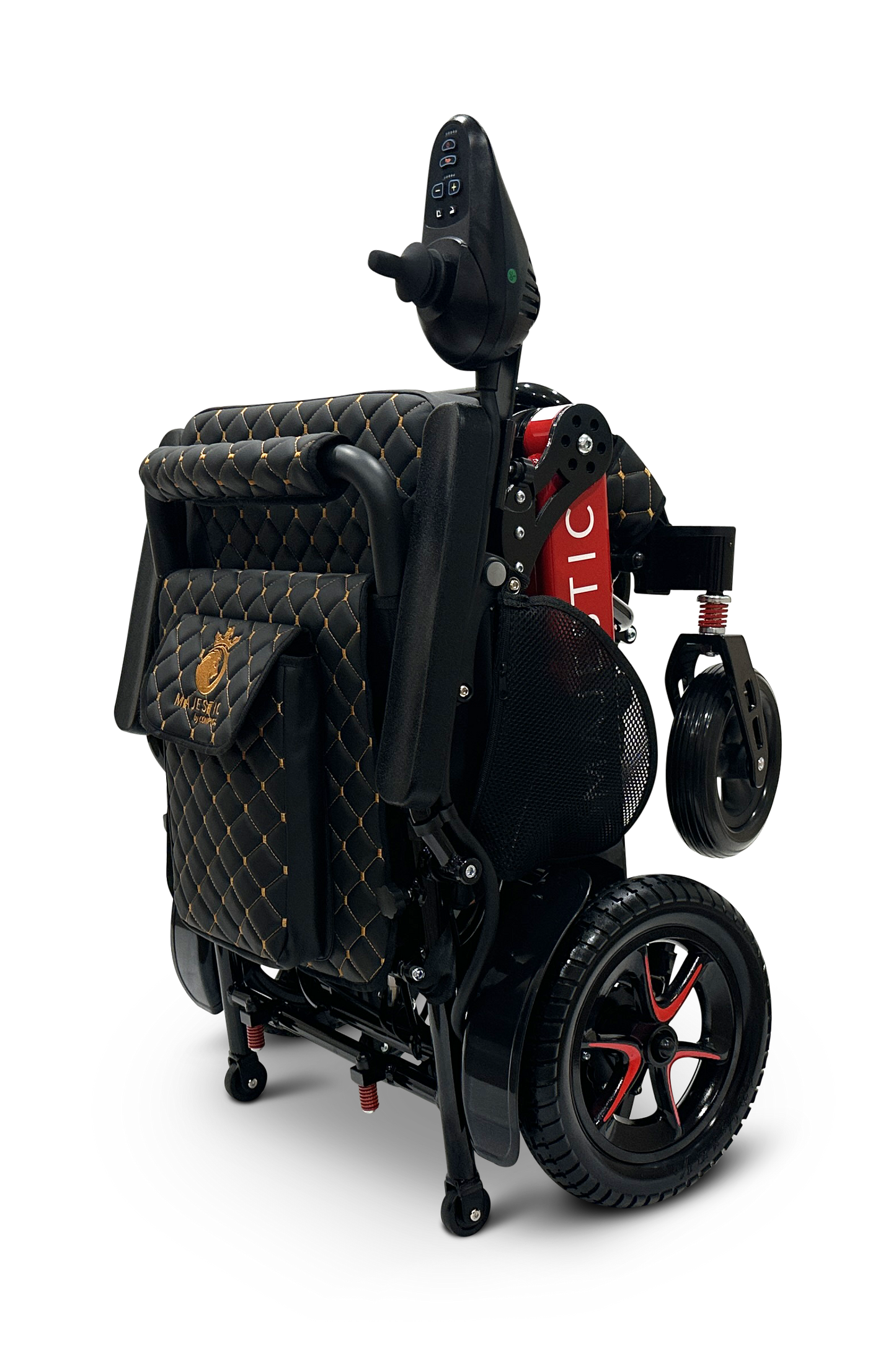 MAJESTIC IQ-7000 Auto Folding Remote Controlled Electric Wheelchair Black & Red Black