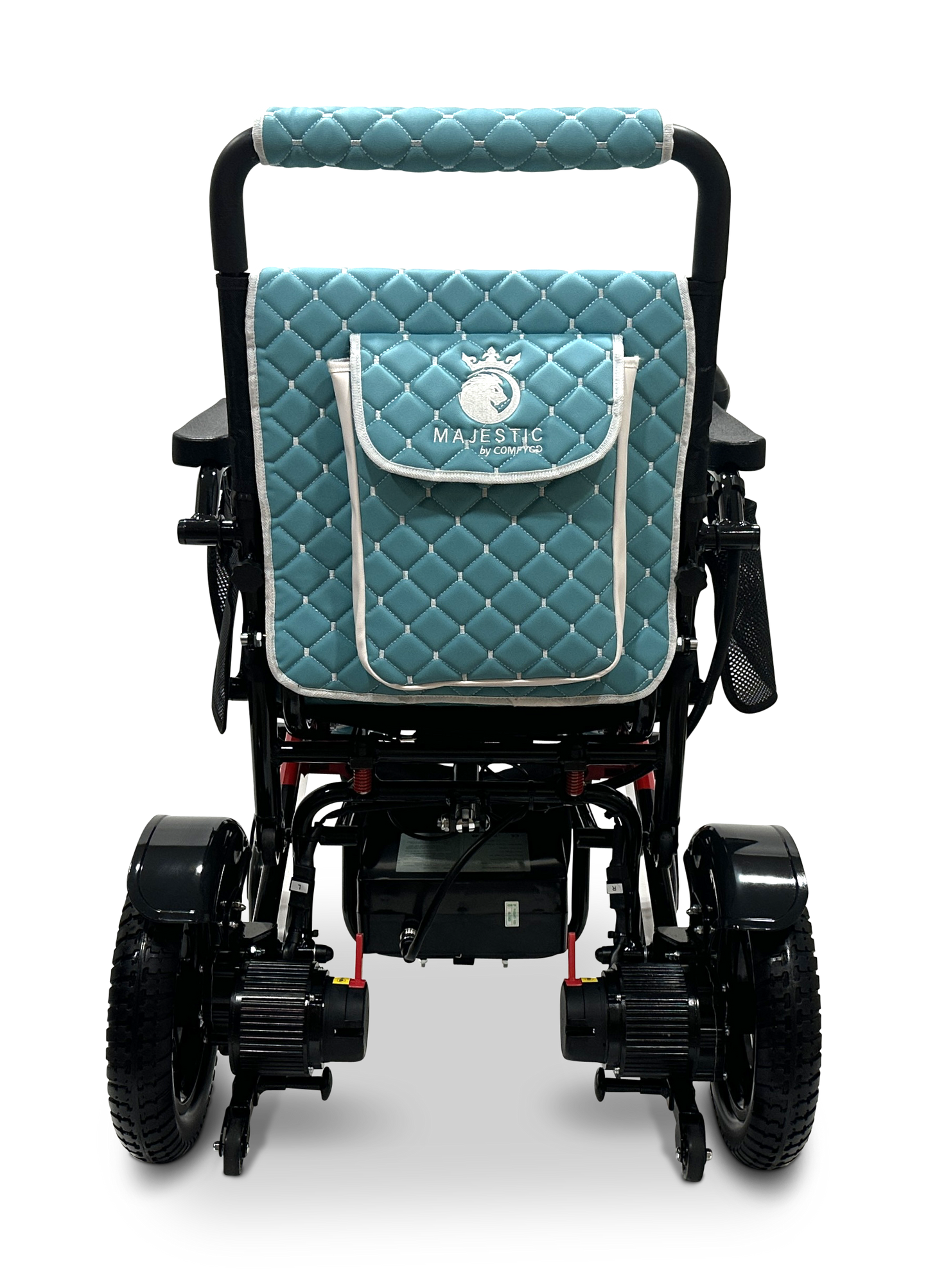 MAJESTIC IQ-7000 Auto Folding Remote Controlled Electric Wheelchair Black & Red Teal