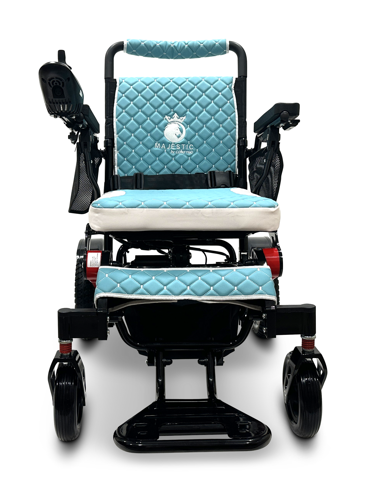 MAJESTIC IQ-7000 Auto Folding Remote Controlled Electric Wheelchair Black & Red Teal
