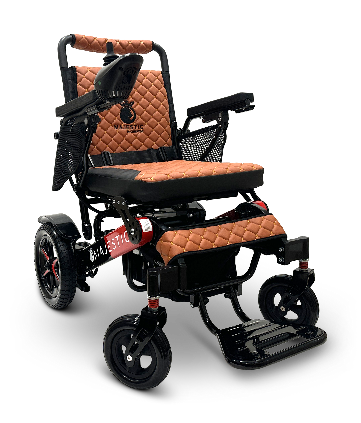 MAJESTIC IQ-7000 Auto Folding Remote Controlled Electric Wheelchair Black & Red Taba
