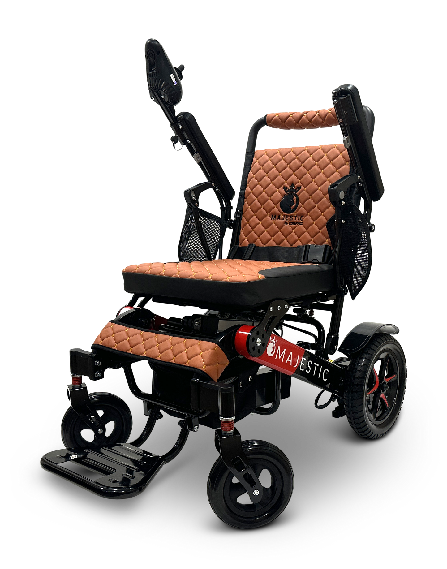 MAJESTIC IQ-7000 Auto Folding Remote Controlled Electric Wheelchair Black & Red Taba