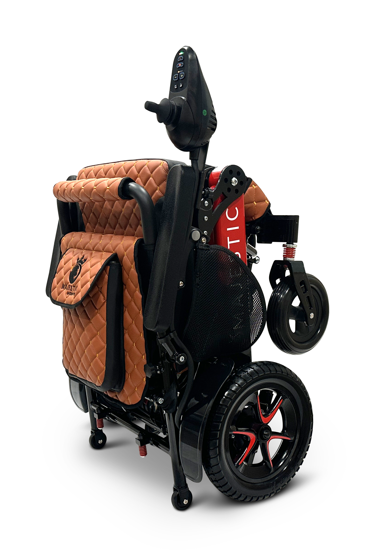 MAJESTIC IQ-7000 Auto Folding Remote Controlled Electric Wheelchair Black & Red Taba
