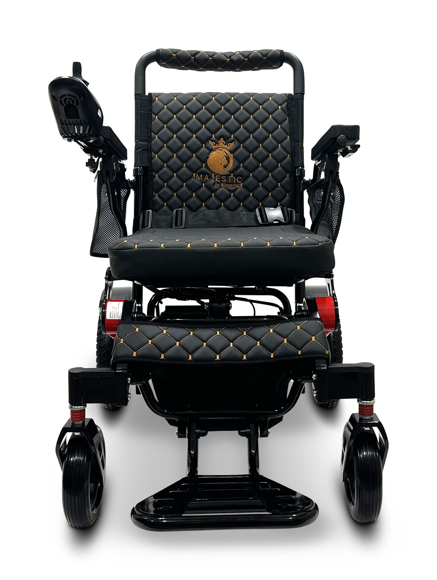 MAJESTIC IQ-7000 Auto Folding Remote Controlled Electric Wheelchair Black & Red Black