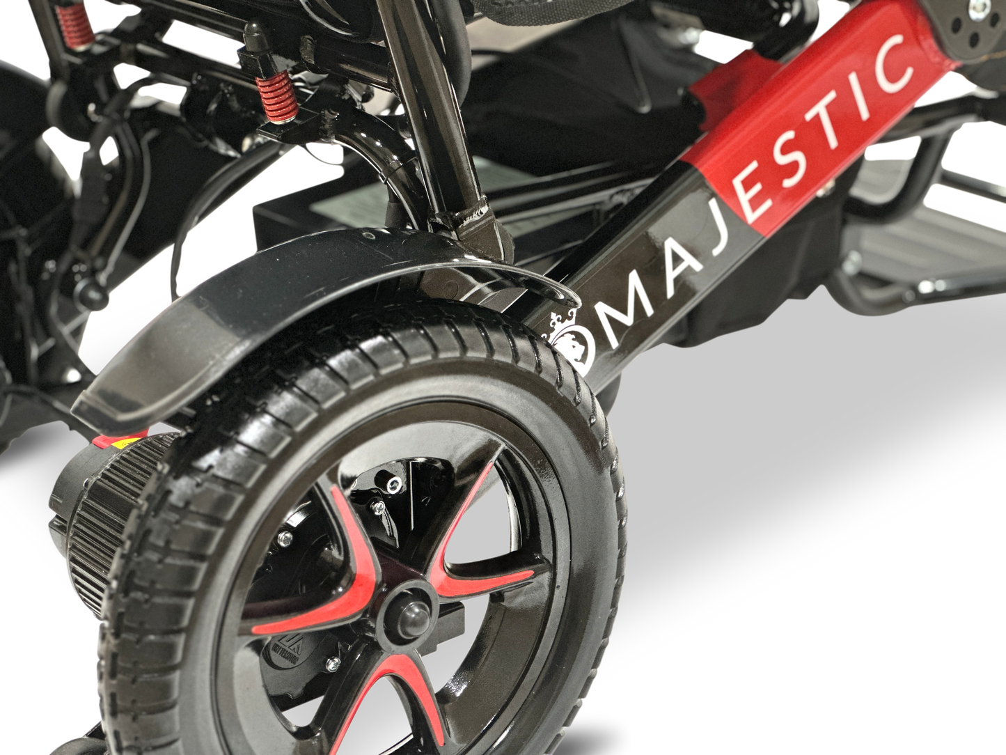 MAJESTIC IQ-7000 Auto Folding Remote Controlled Electric Wheelchair Black & Red Black