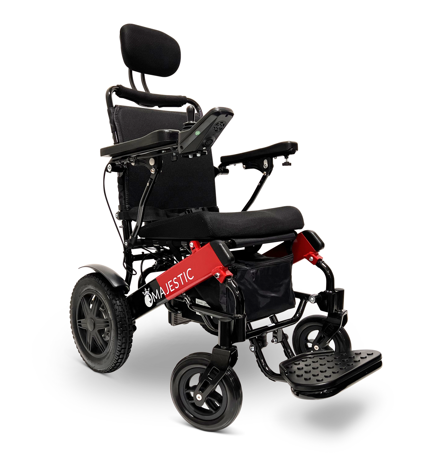 MAJESTIC IQ-9000 Auto Recline Remote Controlled Electric Wheelchair Black & Red Standard