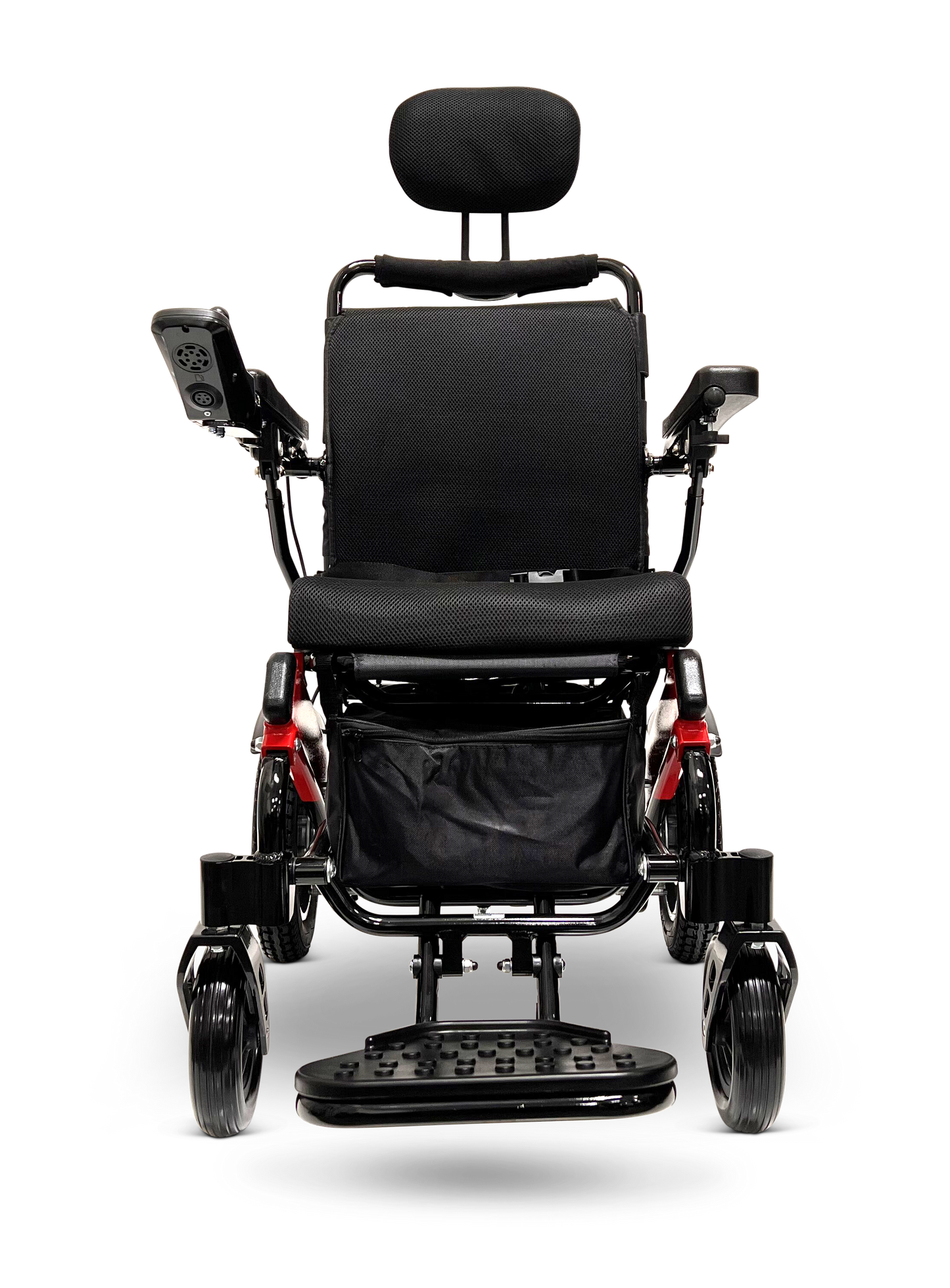 MAJESTIC IQ-9000 Auto Recline Remote Controlled Electric Wheelchair Black & Red Standard