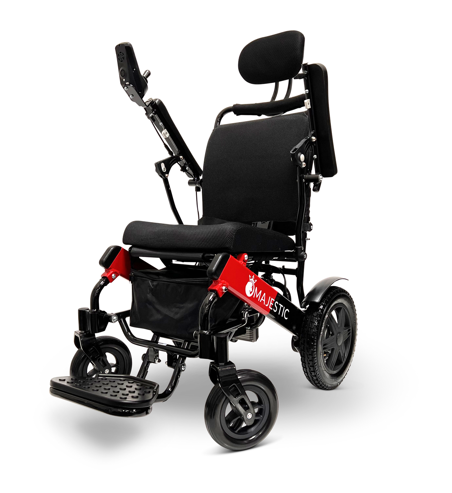 MAJESTIC IQ-9000 Auto Recline Remote Controlled Electric Wheelchair Black & Red Standard