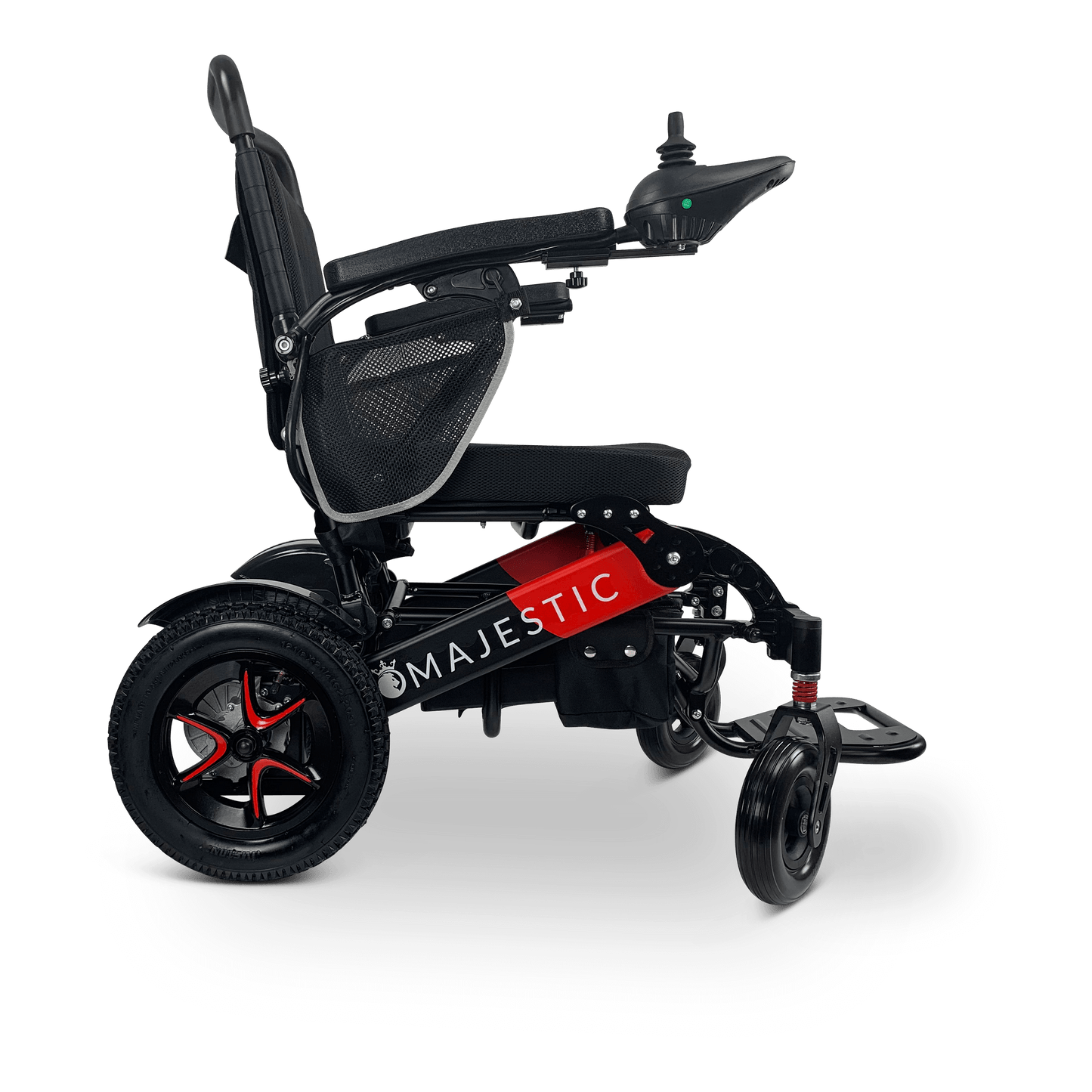 MAJESTIC IQ-7000 Auto Folding Remote Controlled Electric Wheelchair Black & Red Standard
