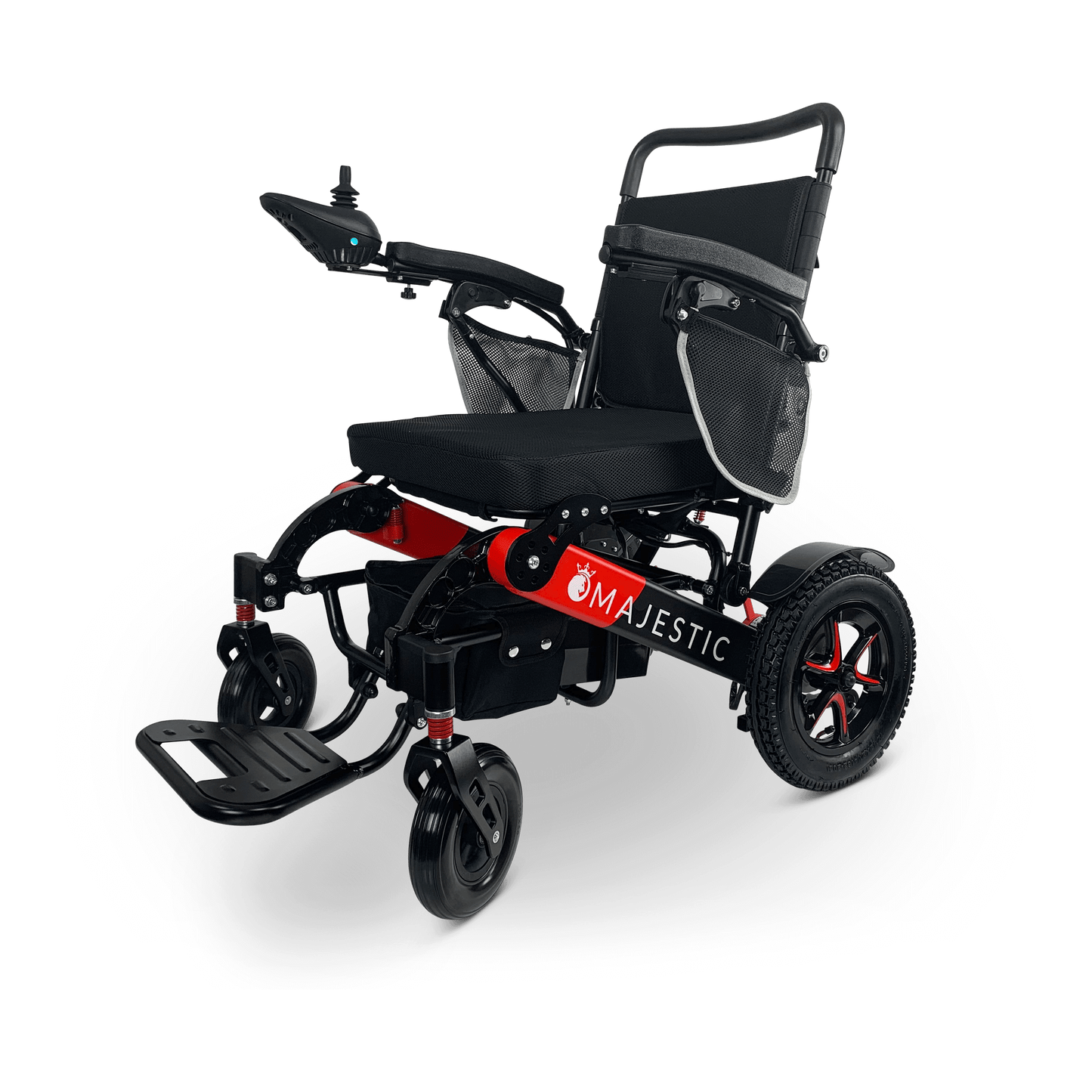 MAJESTIC IQ-7000 Auto Folding Remote Controlled Electric Wheelchair Black & Red Standard