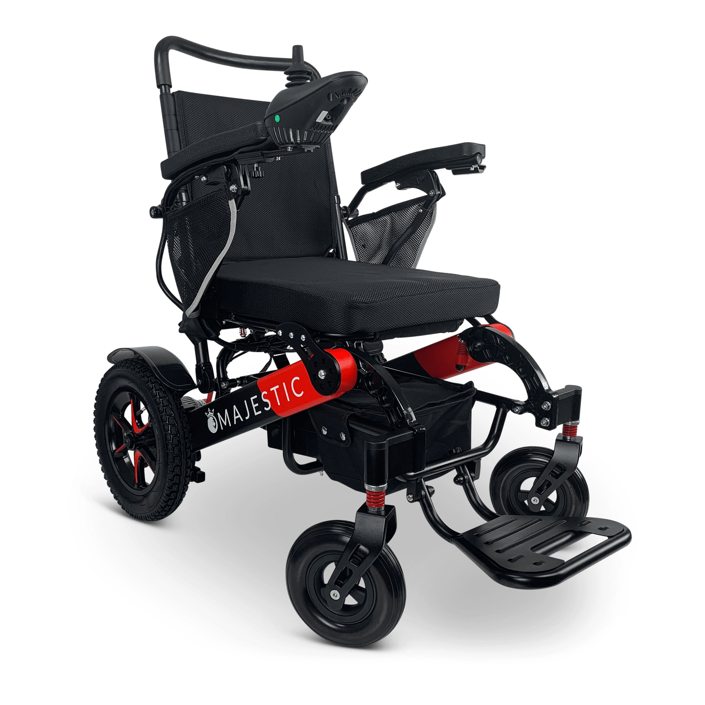 MAJESTIC IQ-7000 Auto Folding Remote Controlled Electric Wheelchair Black & Red Standard