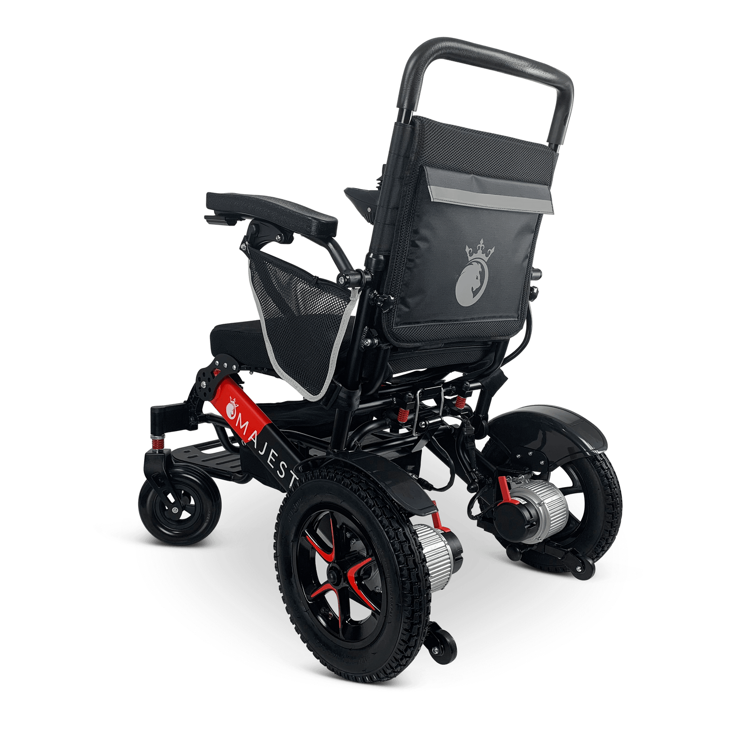 MAJESTIC IQ-7000 Auto Folding Remote Controlled Electric Wheelchair Black & Red Standard