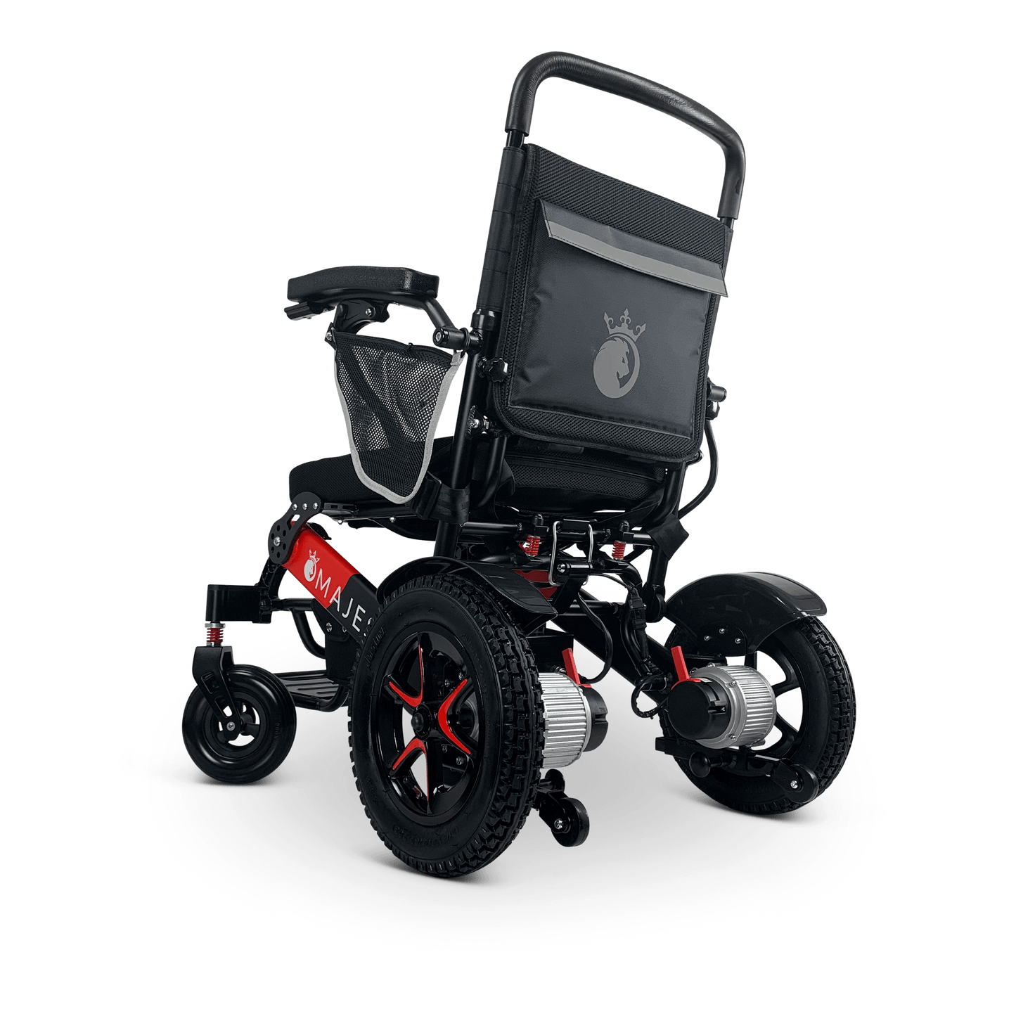 MAJESTIC IQ-7000 Auto Folding Remote Controlled Electric Wheelchair Black & Red Standard