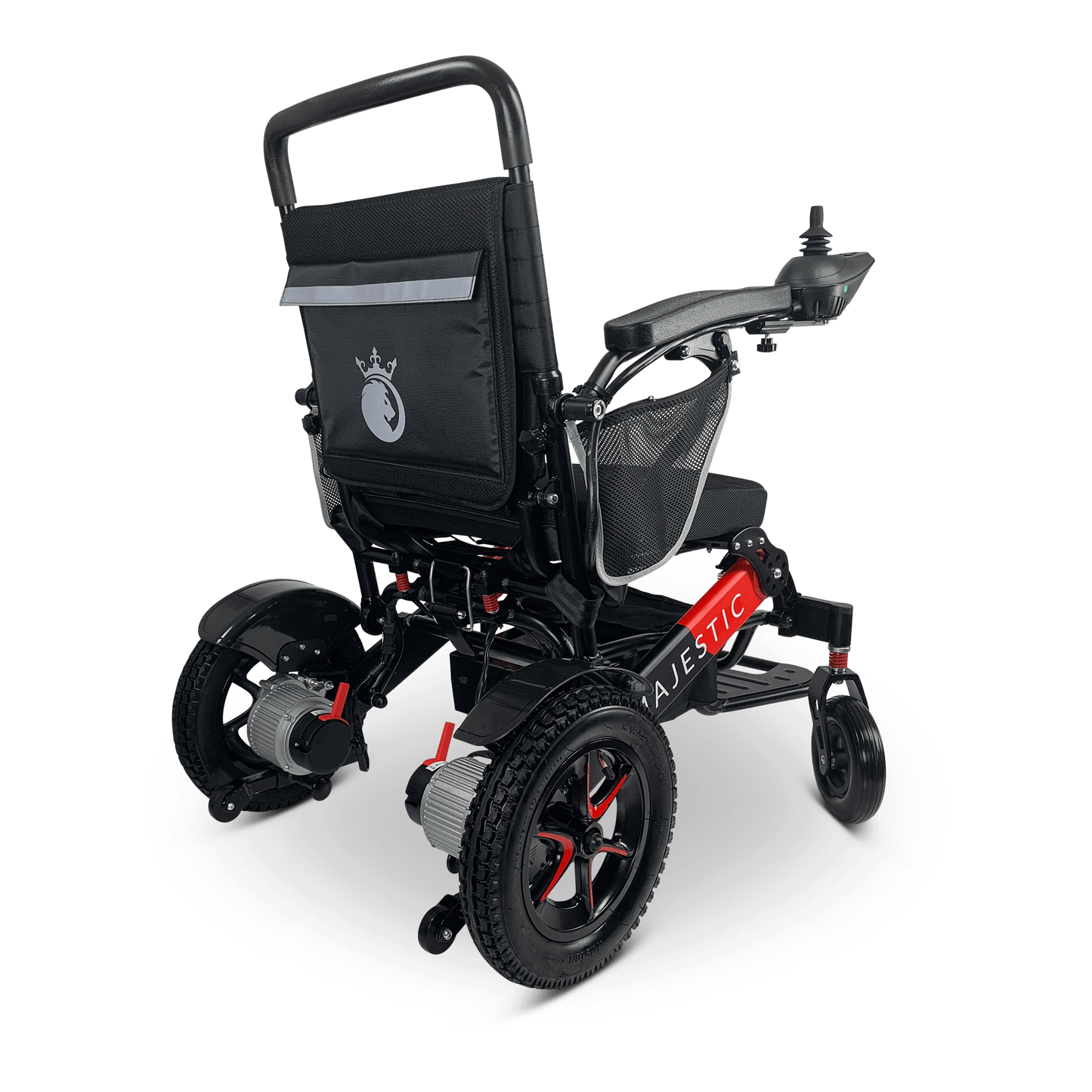 MAJESTIC IQ-7000 Auto Folding Remote Controlled Electric Wheelchair Black & Red Standard