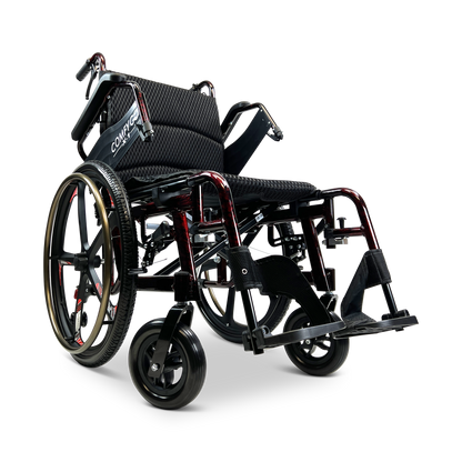 X-1 SE ComfyGO Lightweight Manual Wheelchair with Quick-Detach Wheels Red