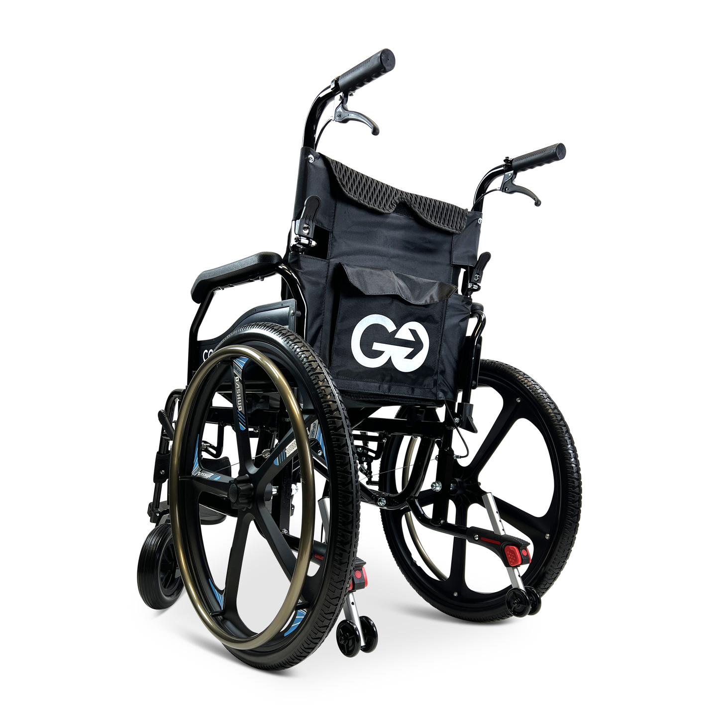 X-1 SE ComfyGO Lightweight Manual Wheelchair with Quick-Detach Wheels Black