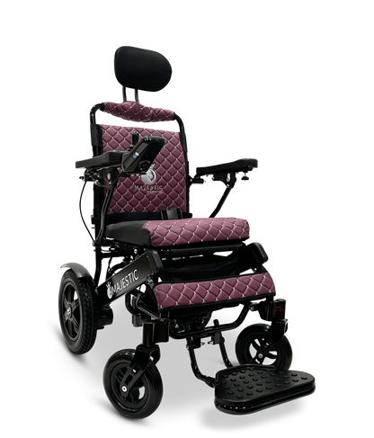 MAJESTIC IQ-9000 Auto Recline Remote Controlled Electric Wheelchair Black Purple