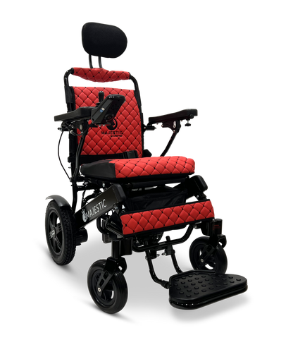 MAJESTIC IQ-9000 Auto Recline Remote Controlled Electric Wheelchair Black Red