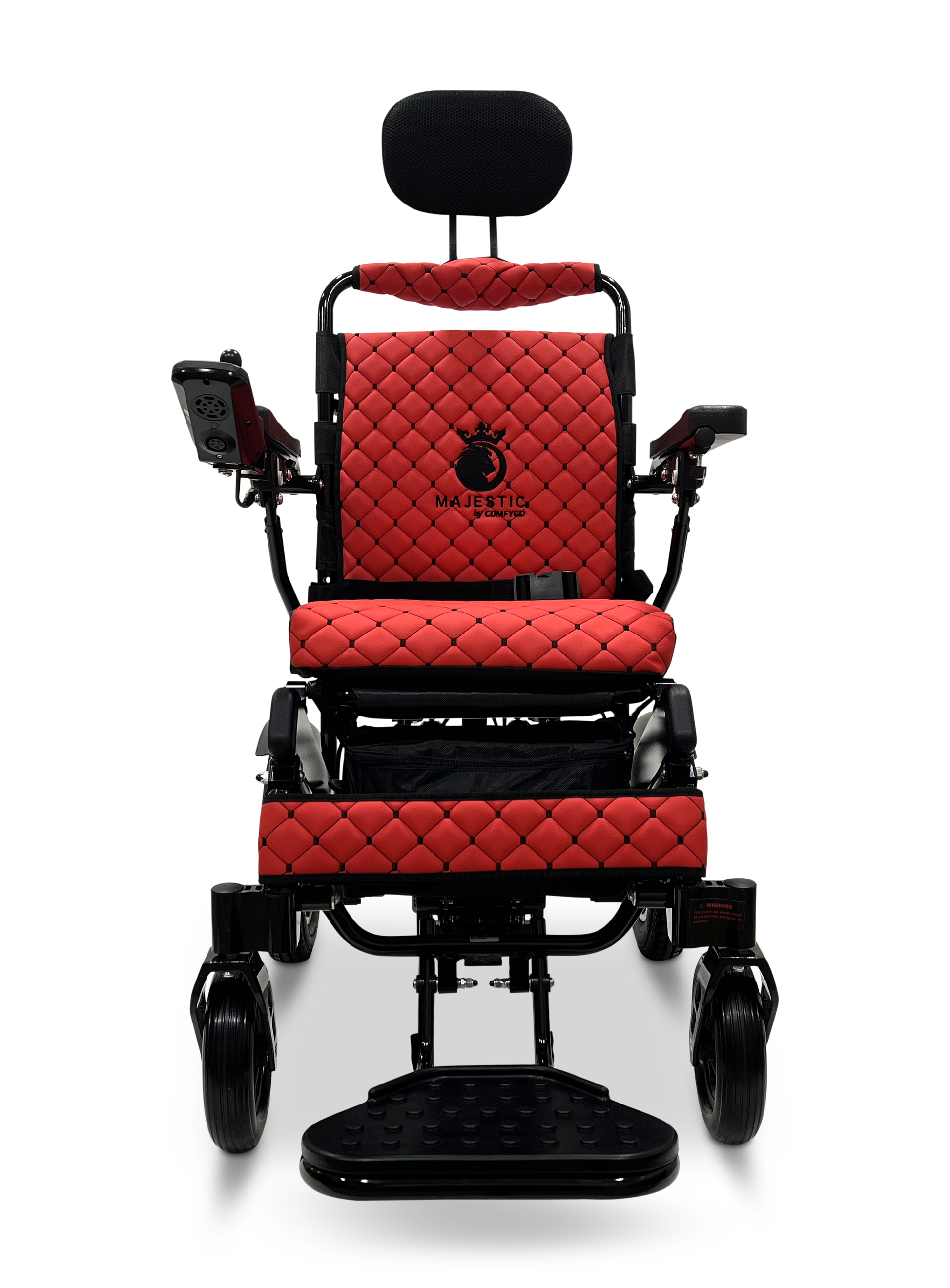 MAJESTIC IQ-9000 Auto Recline Remote Controlled Electric Wheelchair Black Red