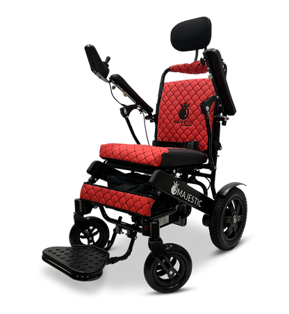 MAJESTIC IQ-9000 Auto Recline Remote Controlled Electric Wheelchair Black Red