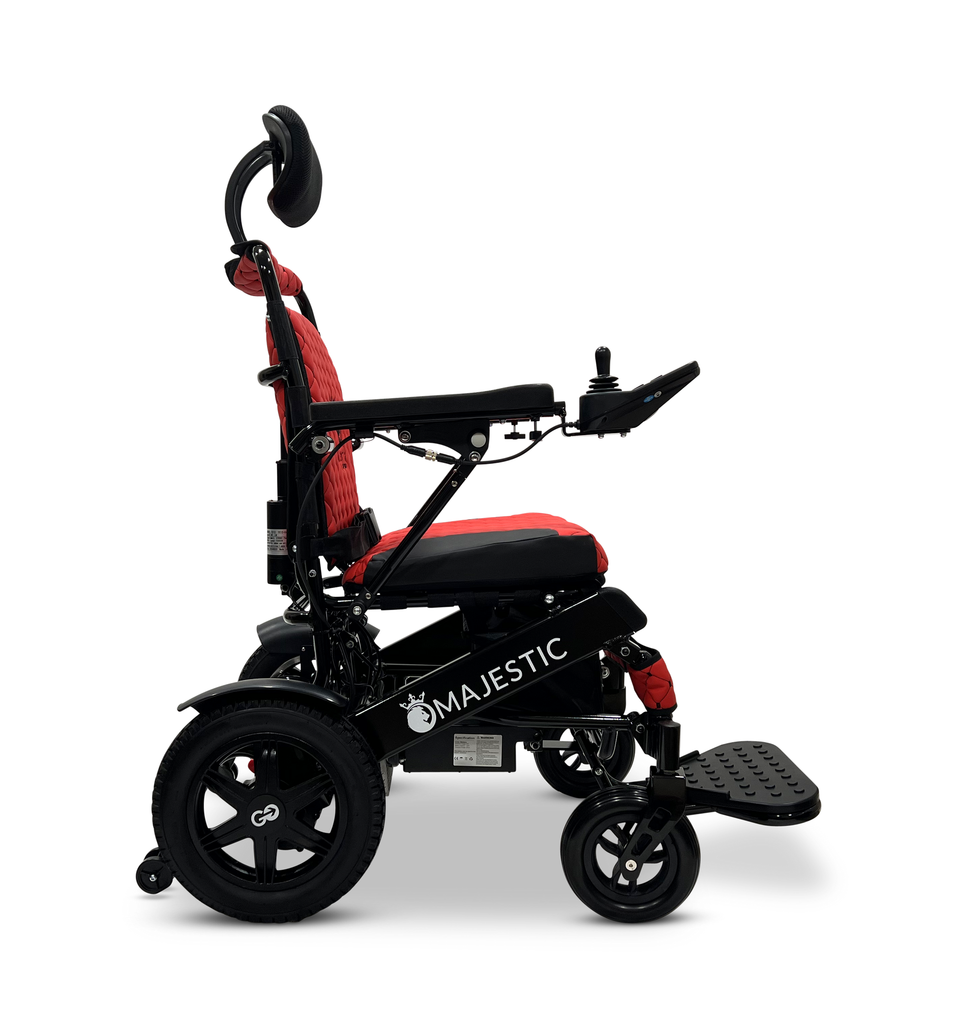 MAJESTIC IQ-9000 Auto Recline Remote Controlled Electric Wheelchair Black Red