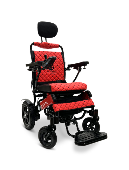 MAJESTIC IQ-9000 Auto Recline Remote Controlled Electric Wheelchair Black & Red Red
