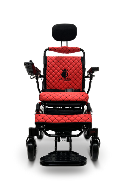 MAJESTIC IQ-9000 Auto Recline Remote Controlled Electric Wheelchair Black & Red Red