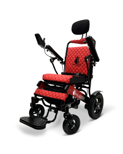 MAJESTIC IQ-9000 Auto Recline Remote Controlled Electric Wheelchair Black & Red Red