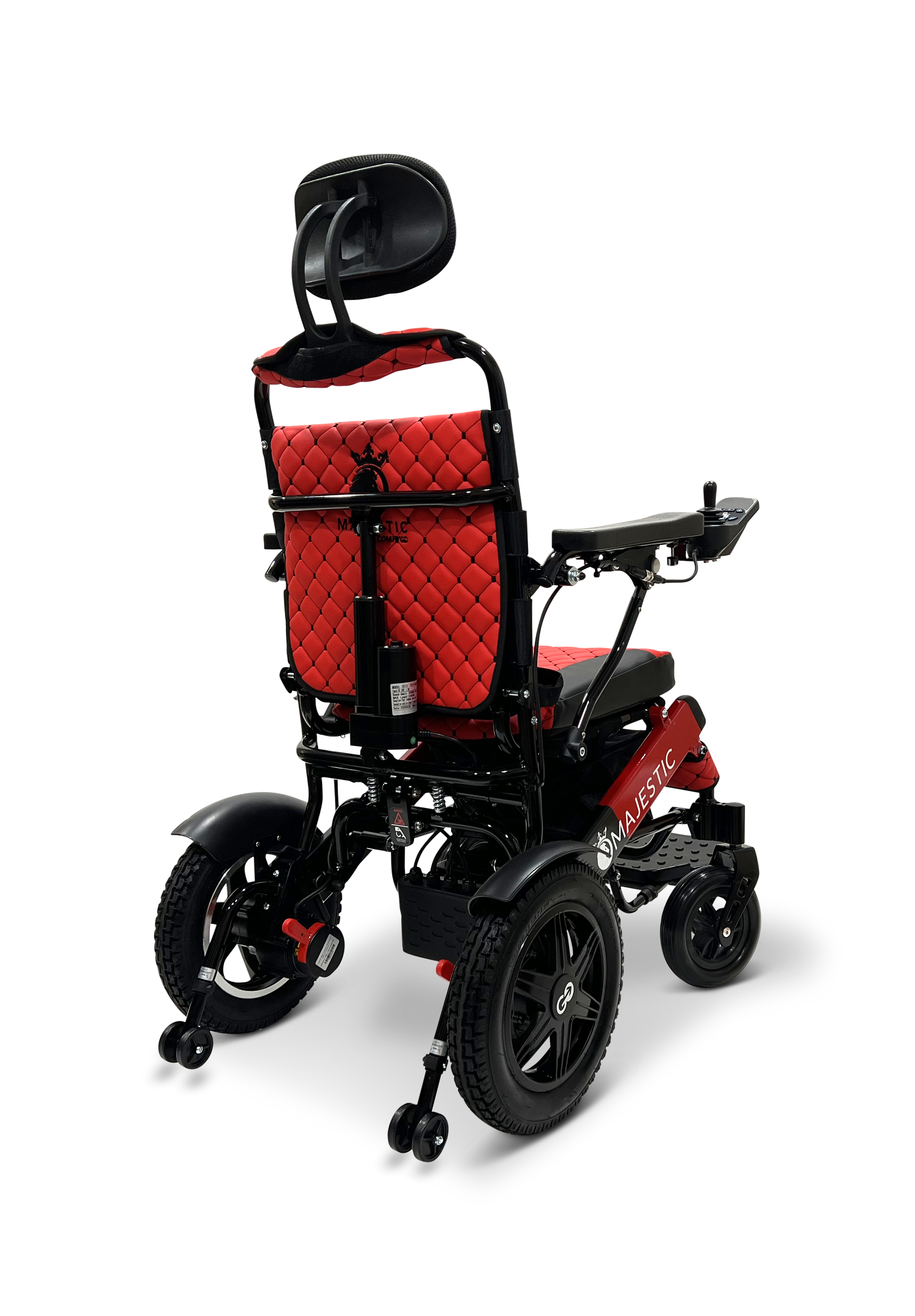 MAJESTIC IQ-9000 Auto Recline Remote Controlled Electric Wheelchair Black & Red Red