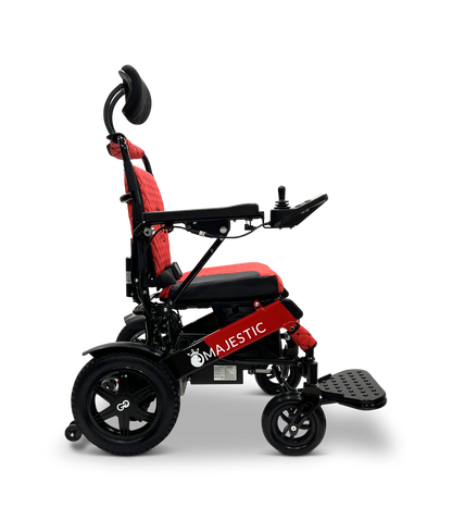 MAJESTIC IQ-9000 Auto Recline Remote Controlled Electric Wheelchair Black & Red Red